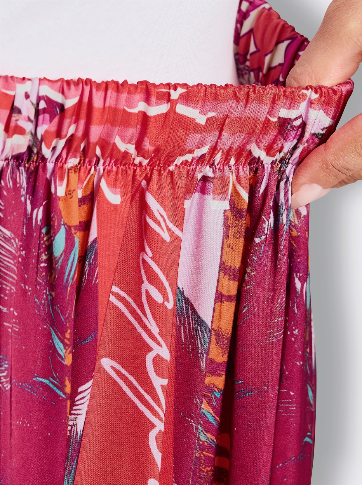 sheego loves miss goodlife Schlupfrock im Multicolor-Print - rosé-orange-bedruckt