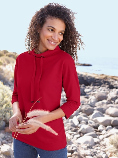 Sweatshirt mit überschnittenen Schultern - rot