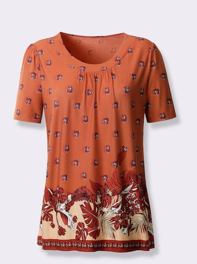 Tunikashirt - papaya-bedruckt