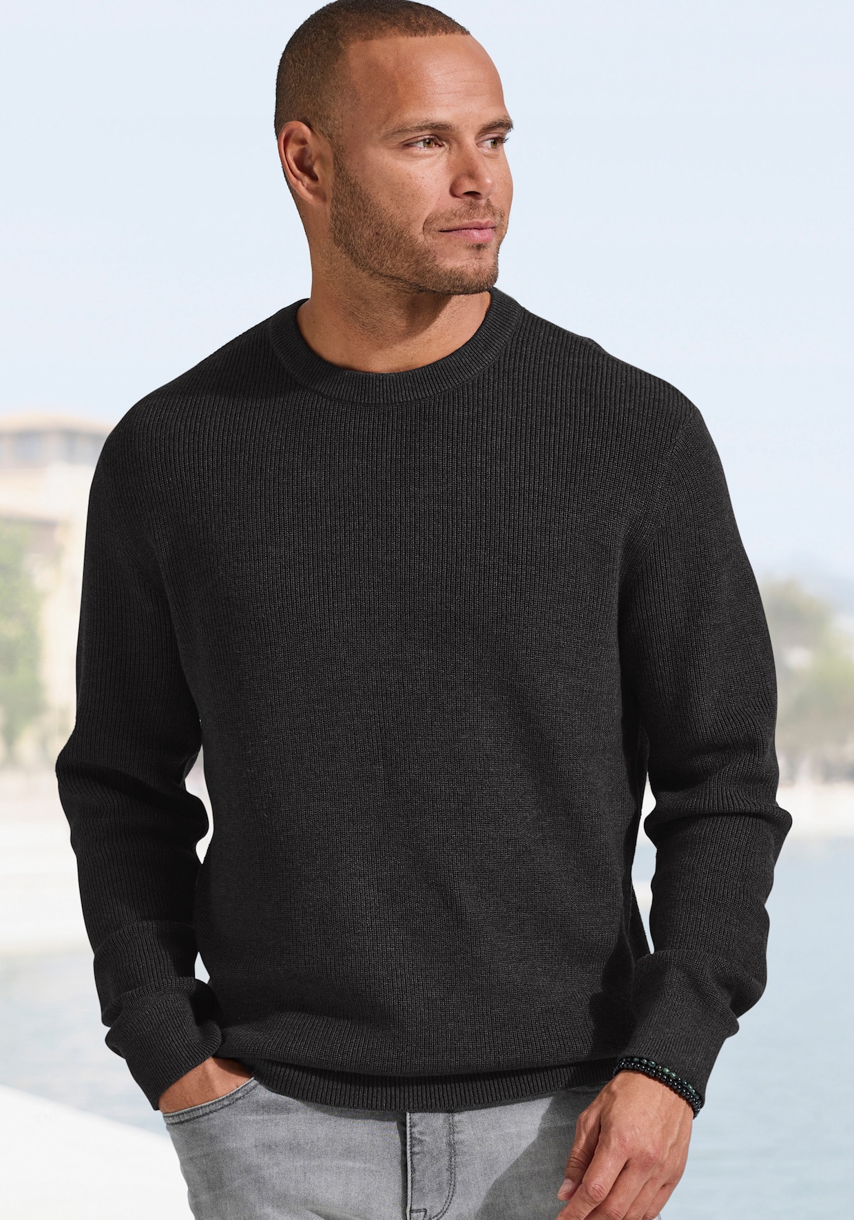 Gebreide pullover - antraciet