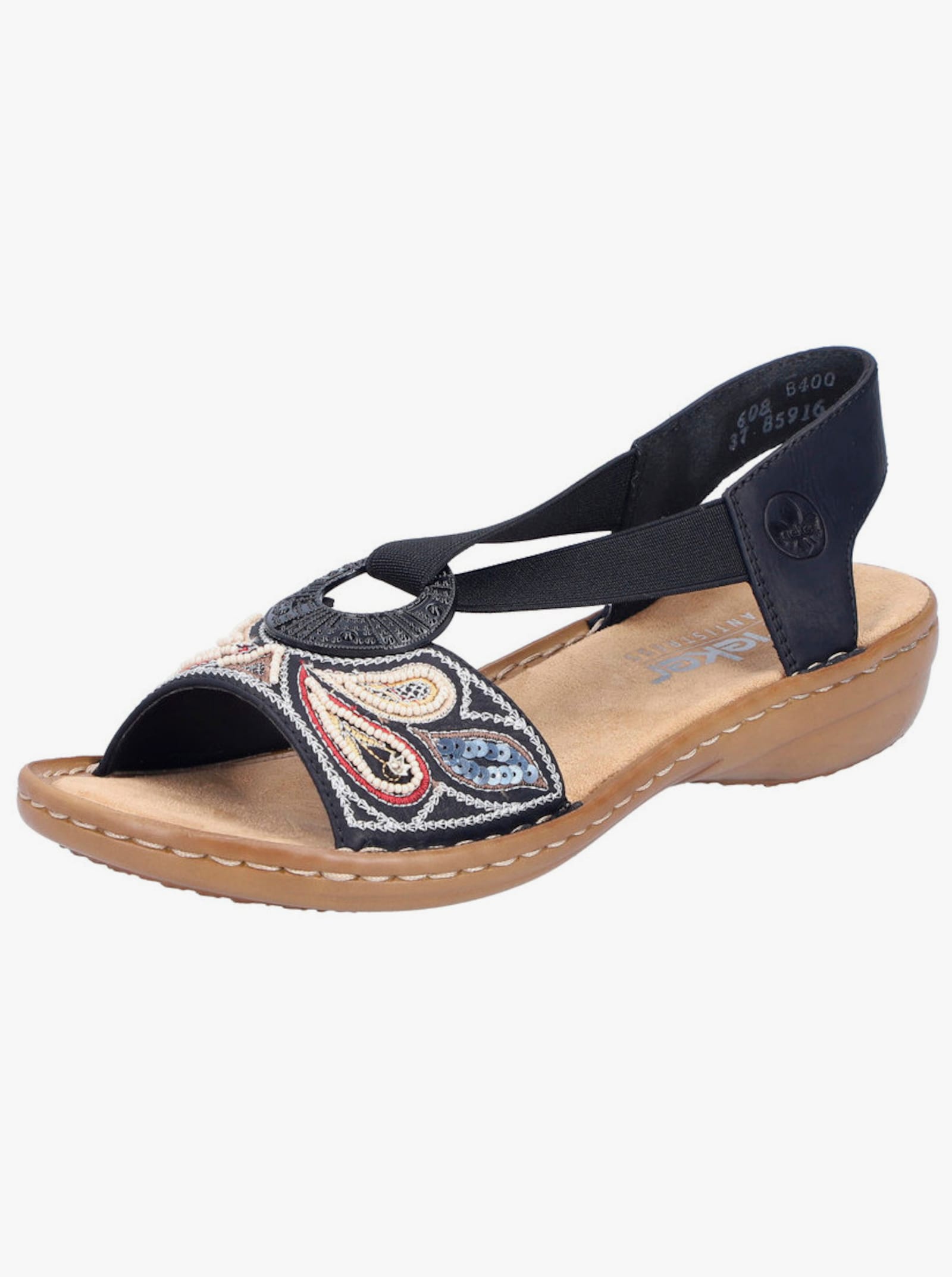 Rieker Sandalette aus Lederimitat, von Rieker - schwarz