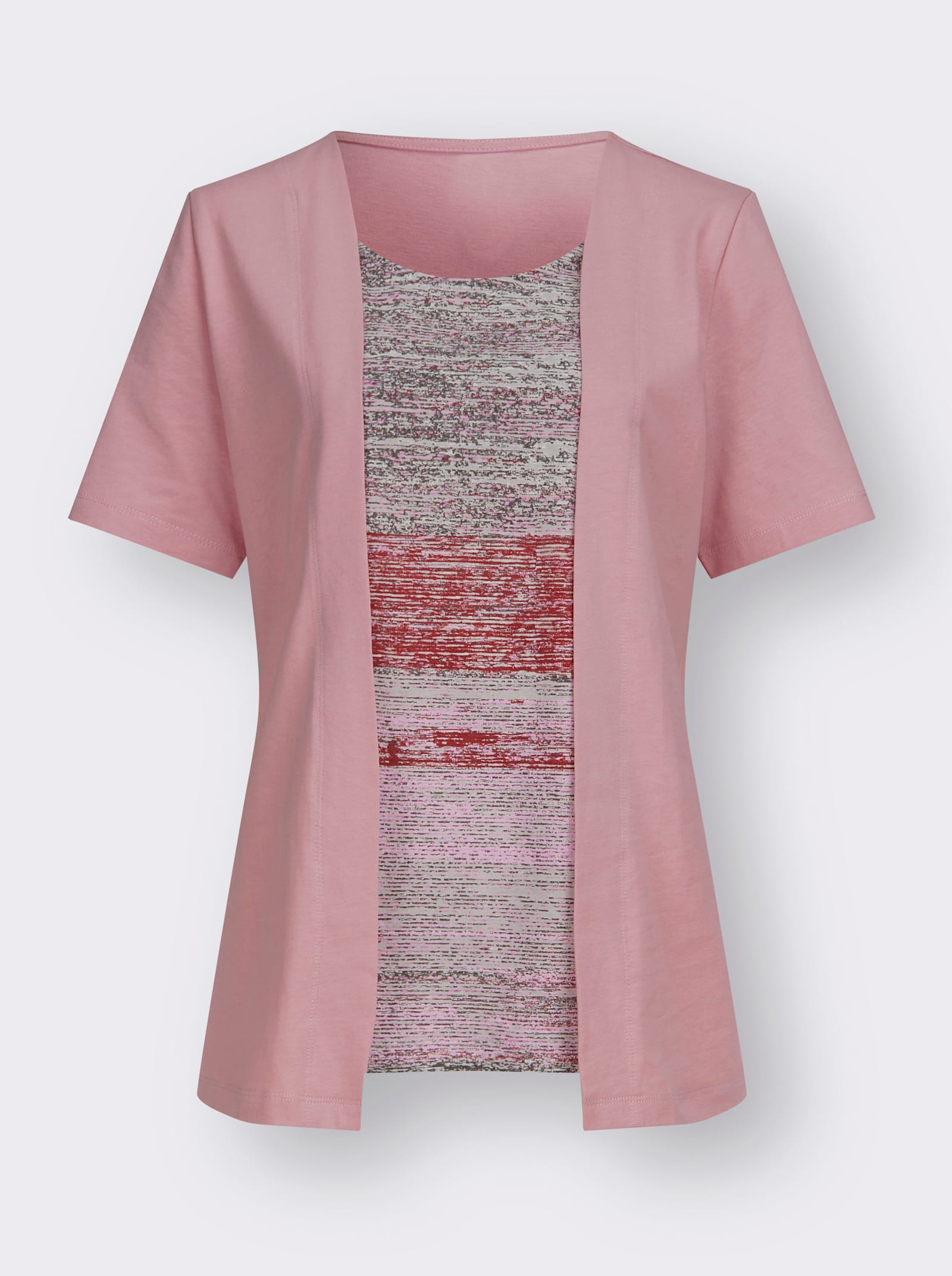 2-in-1-shirt met bedrukte inzet - hortensia