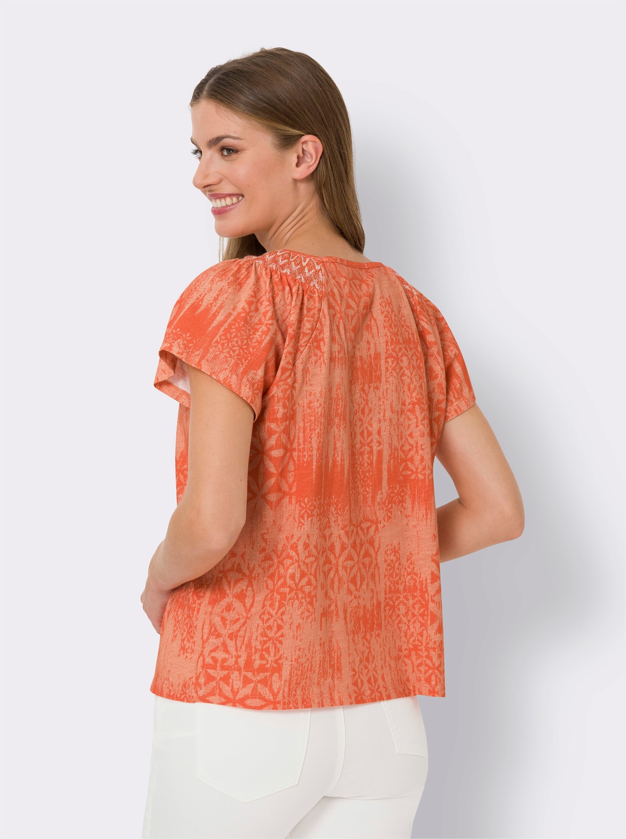 heine Shirt met ronde hals - apricot geprint