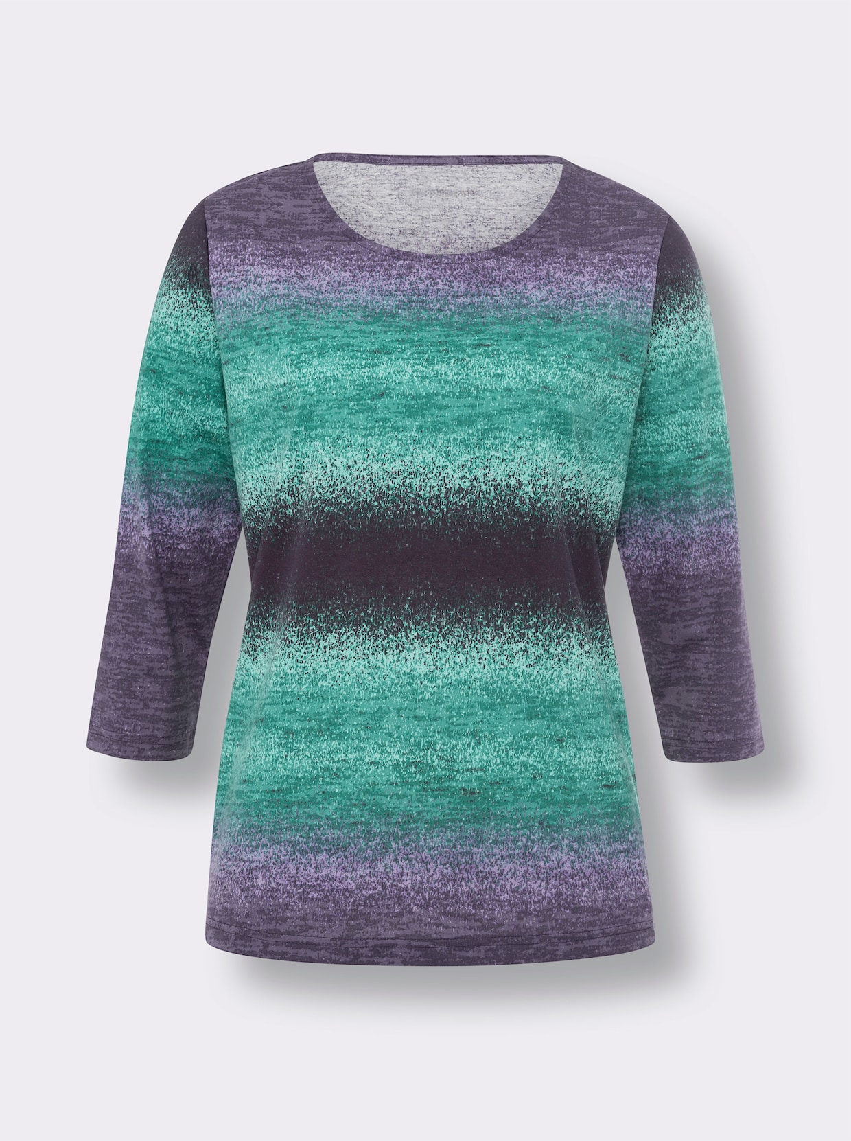 Shirt met 3/4-mouw - blauwgroen/vijg bedrukt