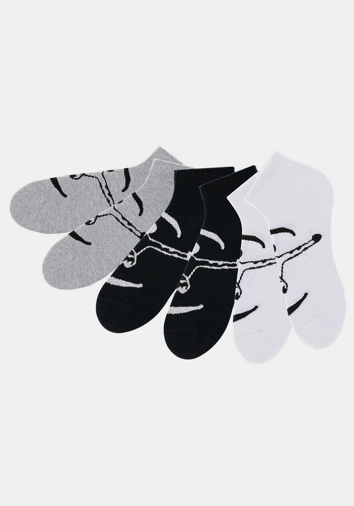 Chiemsee Sneakersokken - zwart, wit, grijs