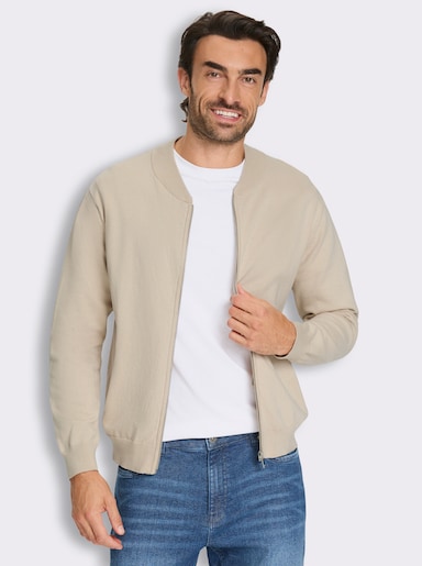 Marco Donati Strickjacke im Blouson-Stil, mit Baumwolle - sand