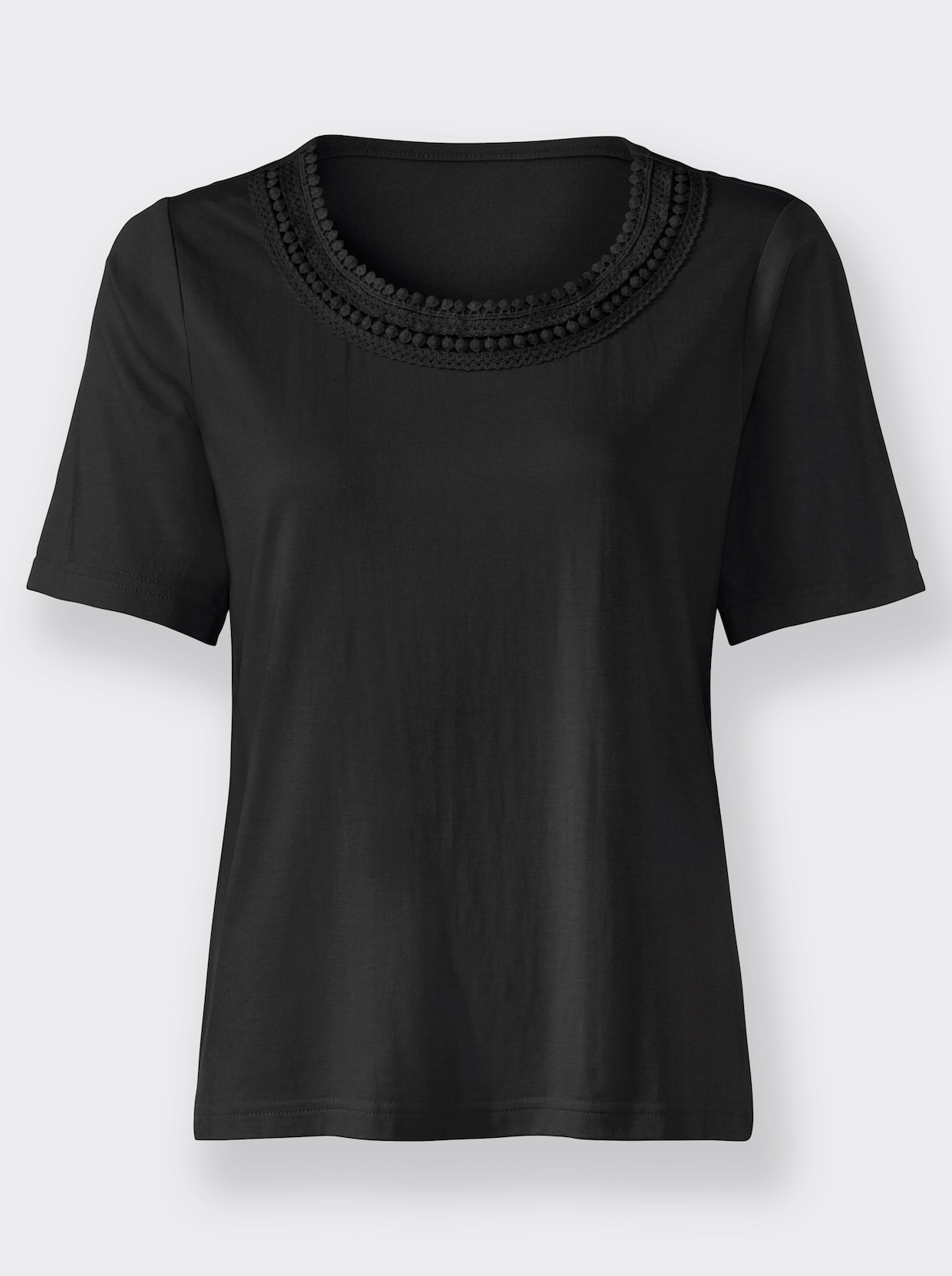 Shirt met ronde hals - zwart