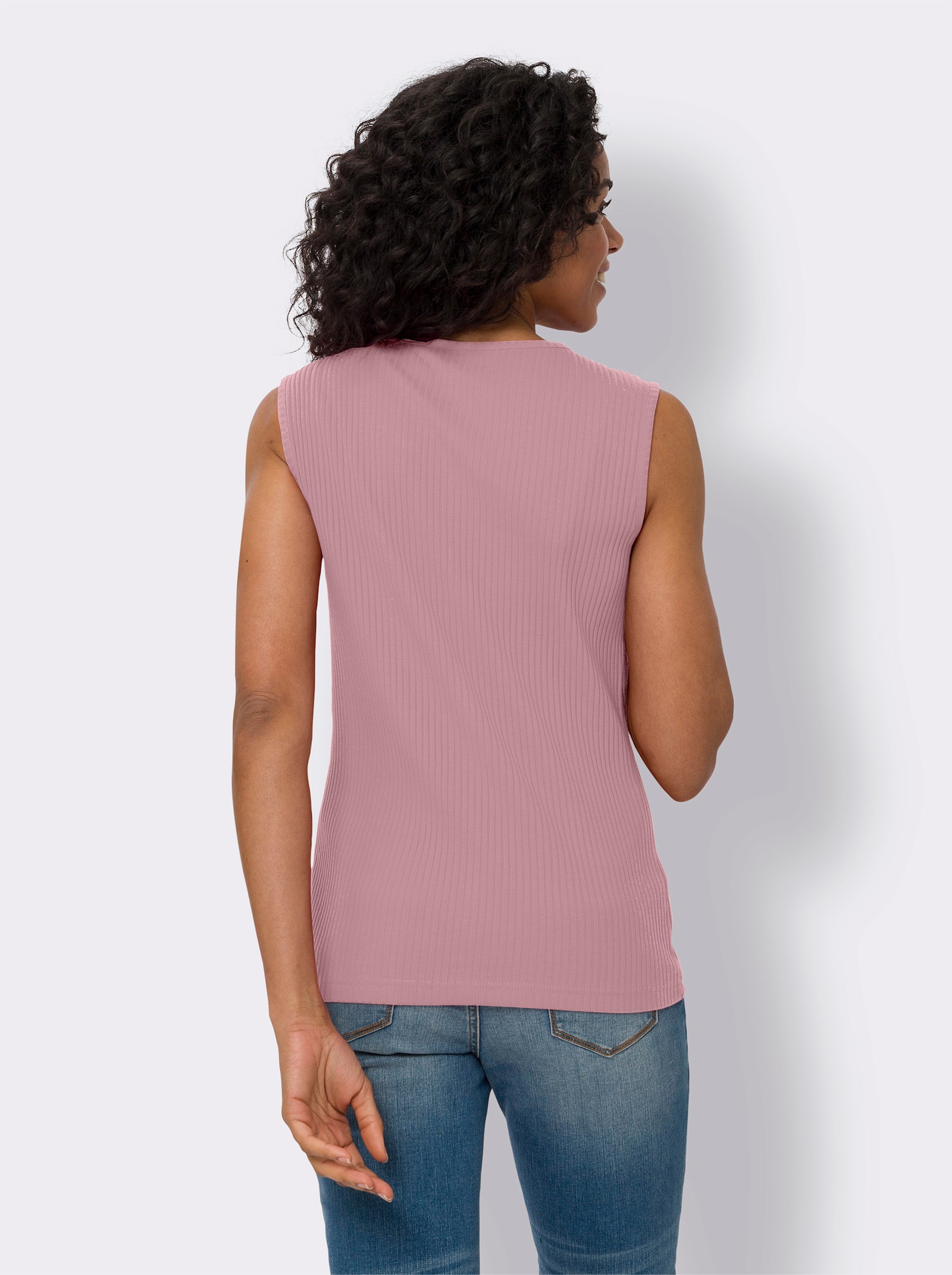 Shirttop in Ripp-Qualität - hortensie