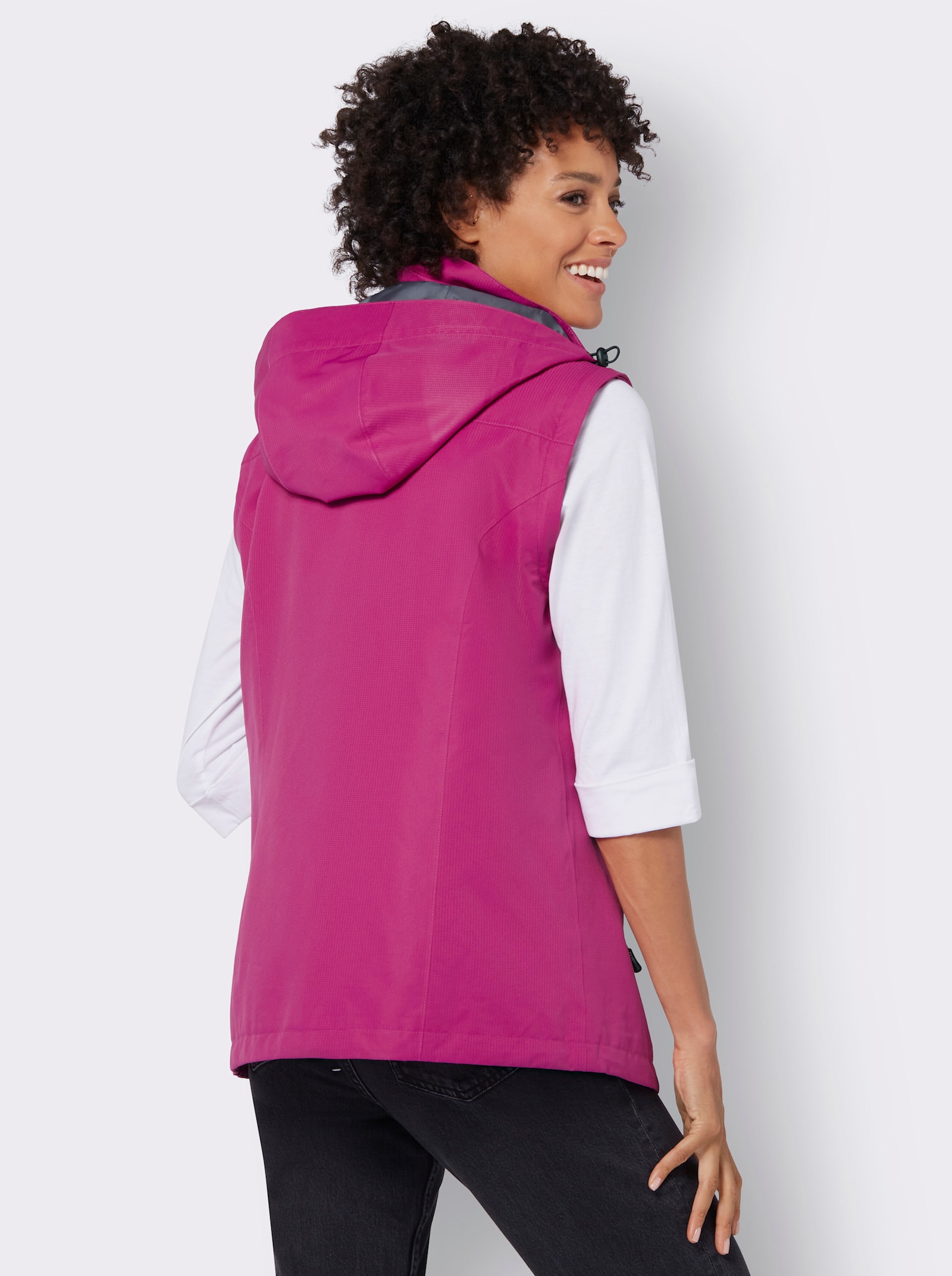 2-in-1-Jacke in Microfaser-Qualität - magenta