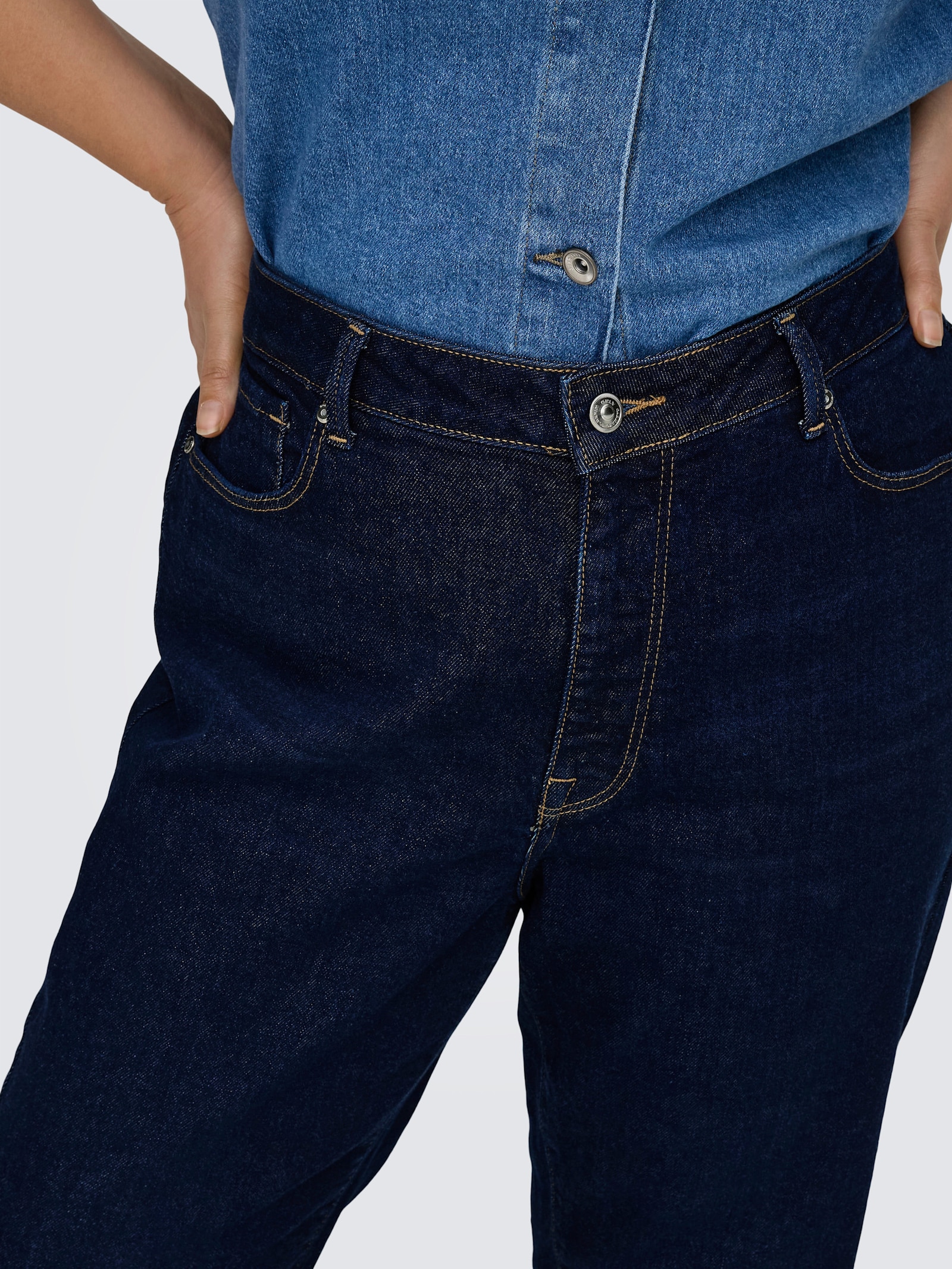 ONLY CARMAKOMA Straight-Jeans - dark blue denim detail:rinse
