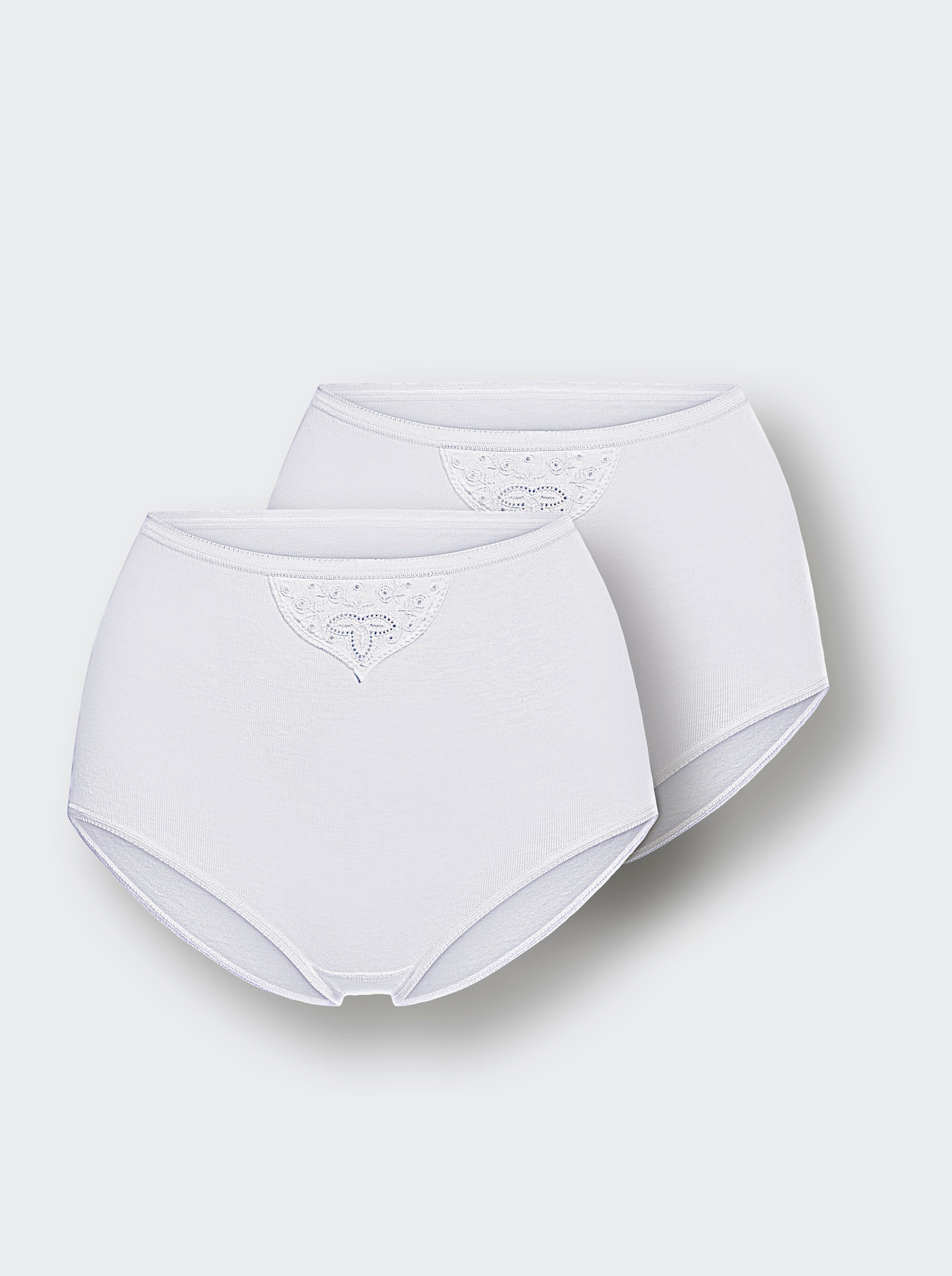 Schiesser Taillenslip mit kleinem Batist-Motiv - weiß