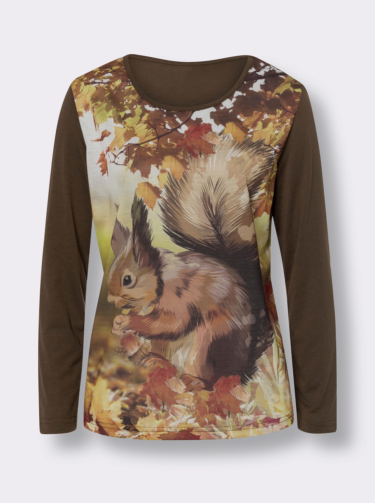 Shirt met lange mouwen - choco geprint