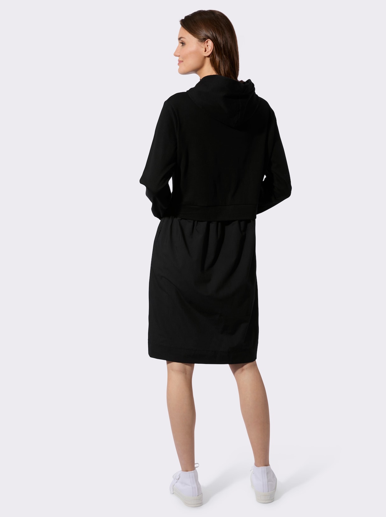 Sweatkleid - schwarz-weiß