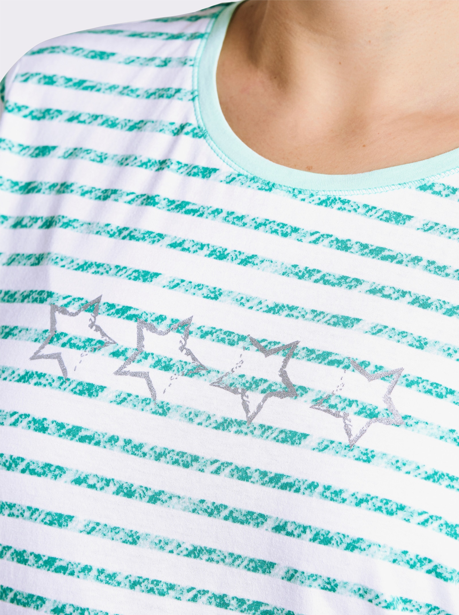 wäschepur Kurzarm Sleepshirts - mint + mint-gestreift