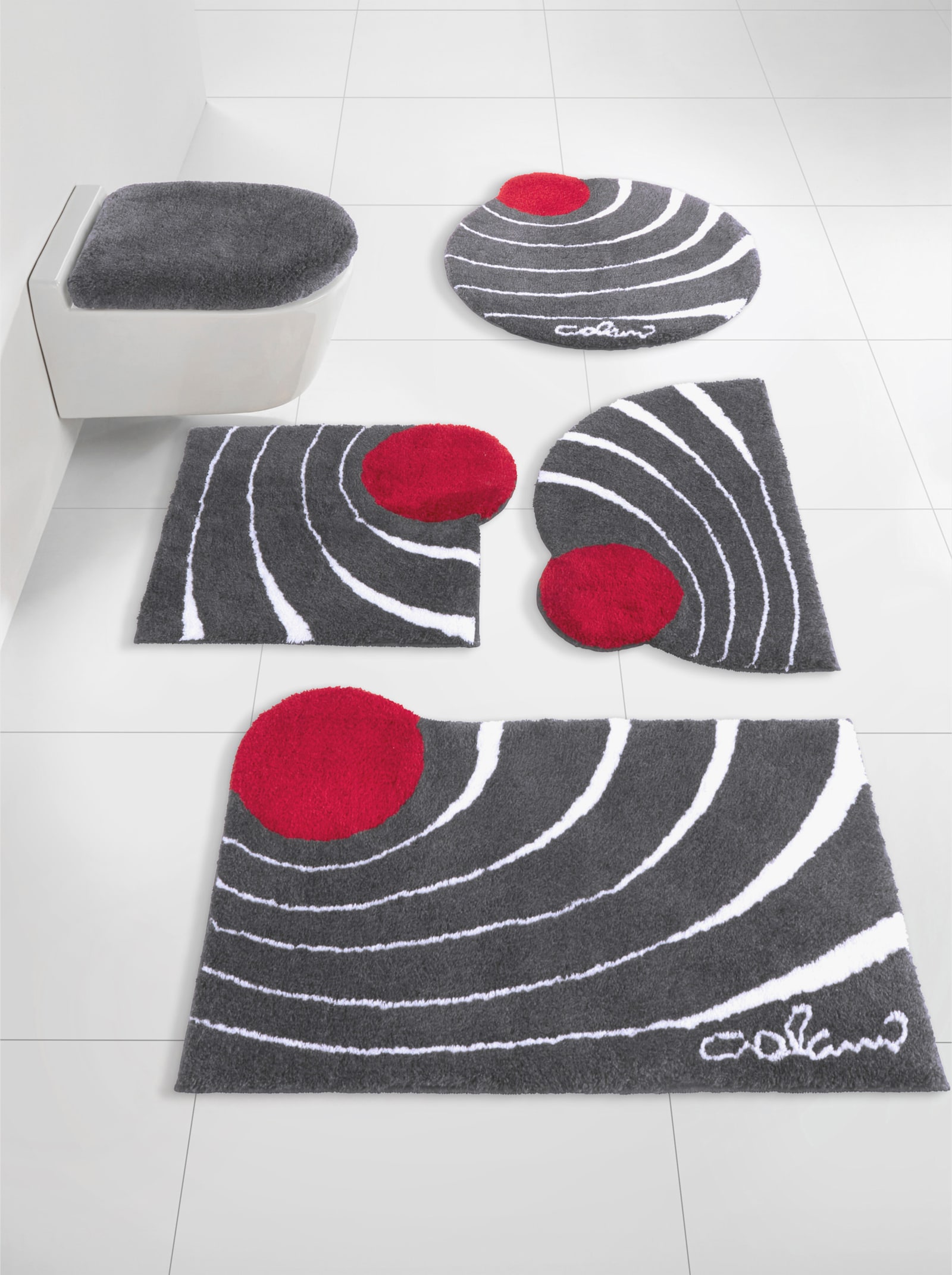 Grund Badematte - anthrazit-rot