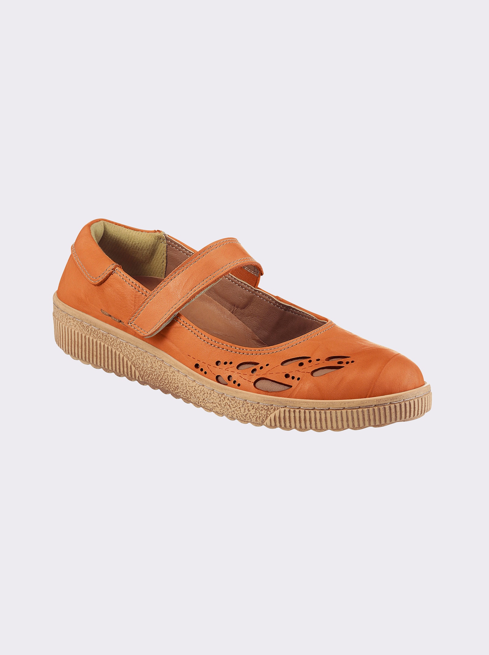 airsoft modern+ Klettschuh mit Leder-Wechselfußbett - orange
