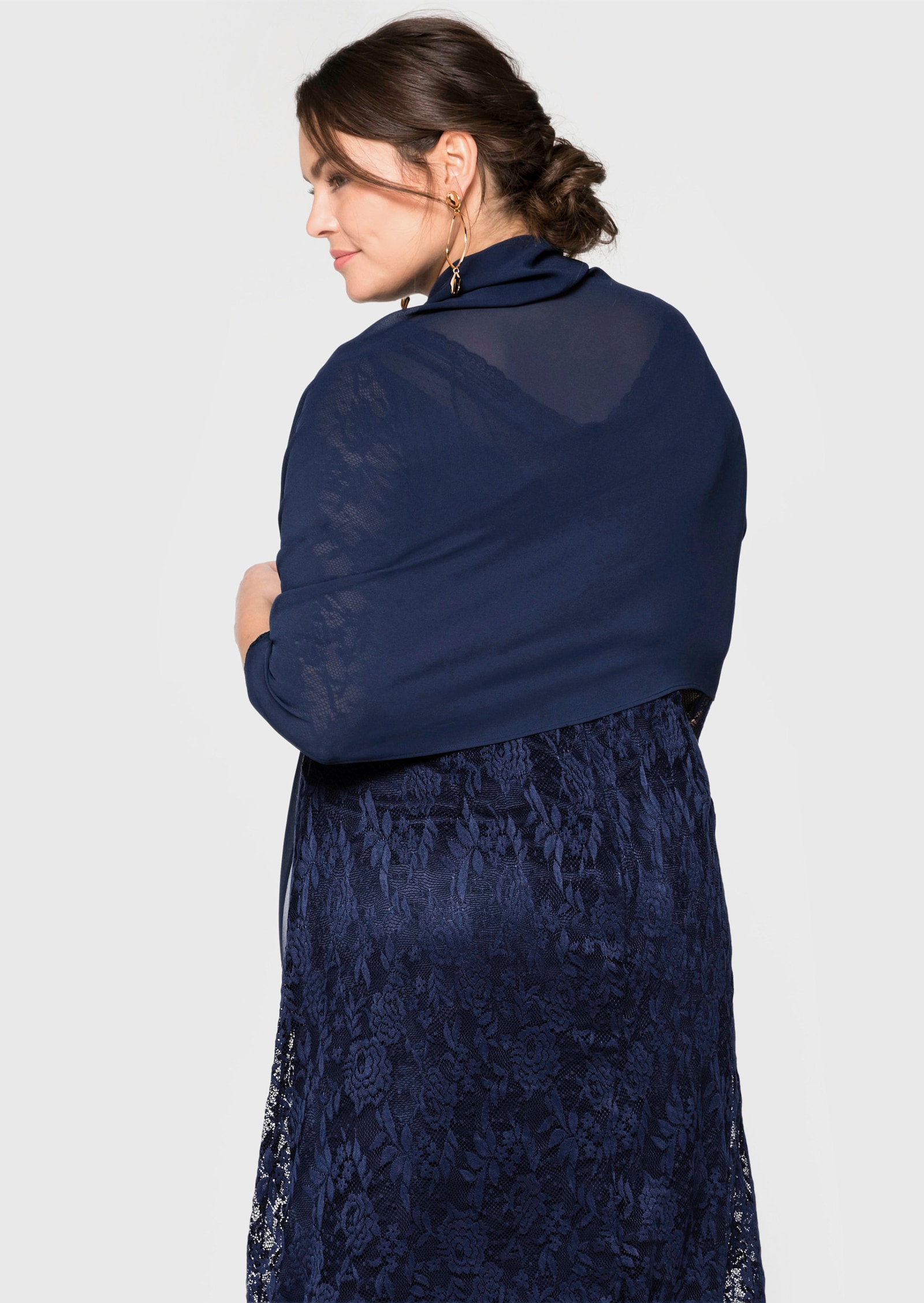 sheego Stola aus Chiffon - marine