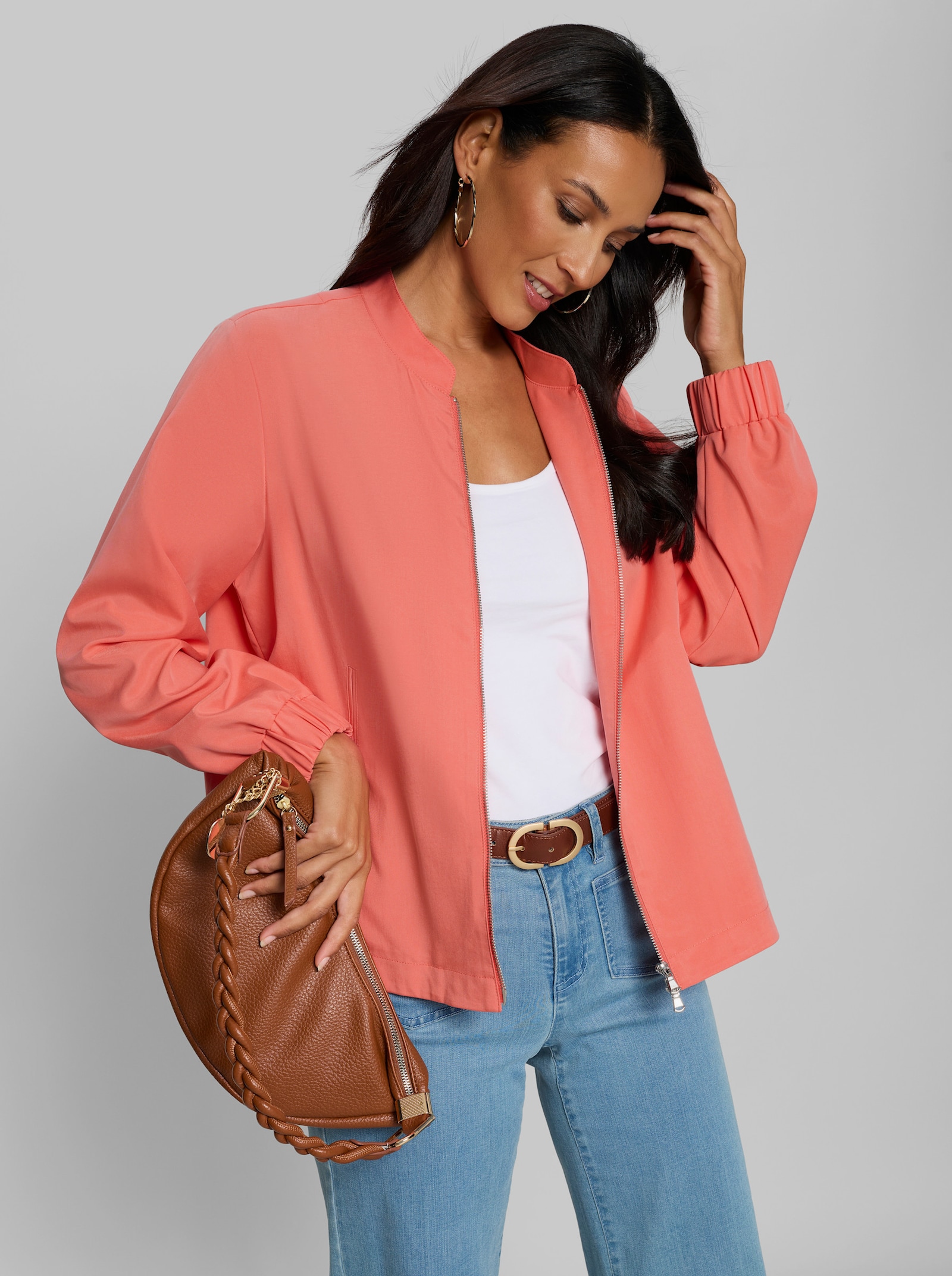 heine Blousonjacke in Oversize-Form - koralle