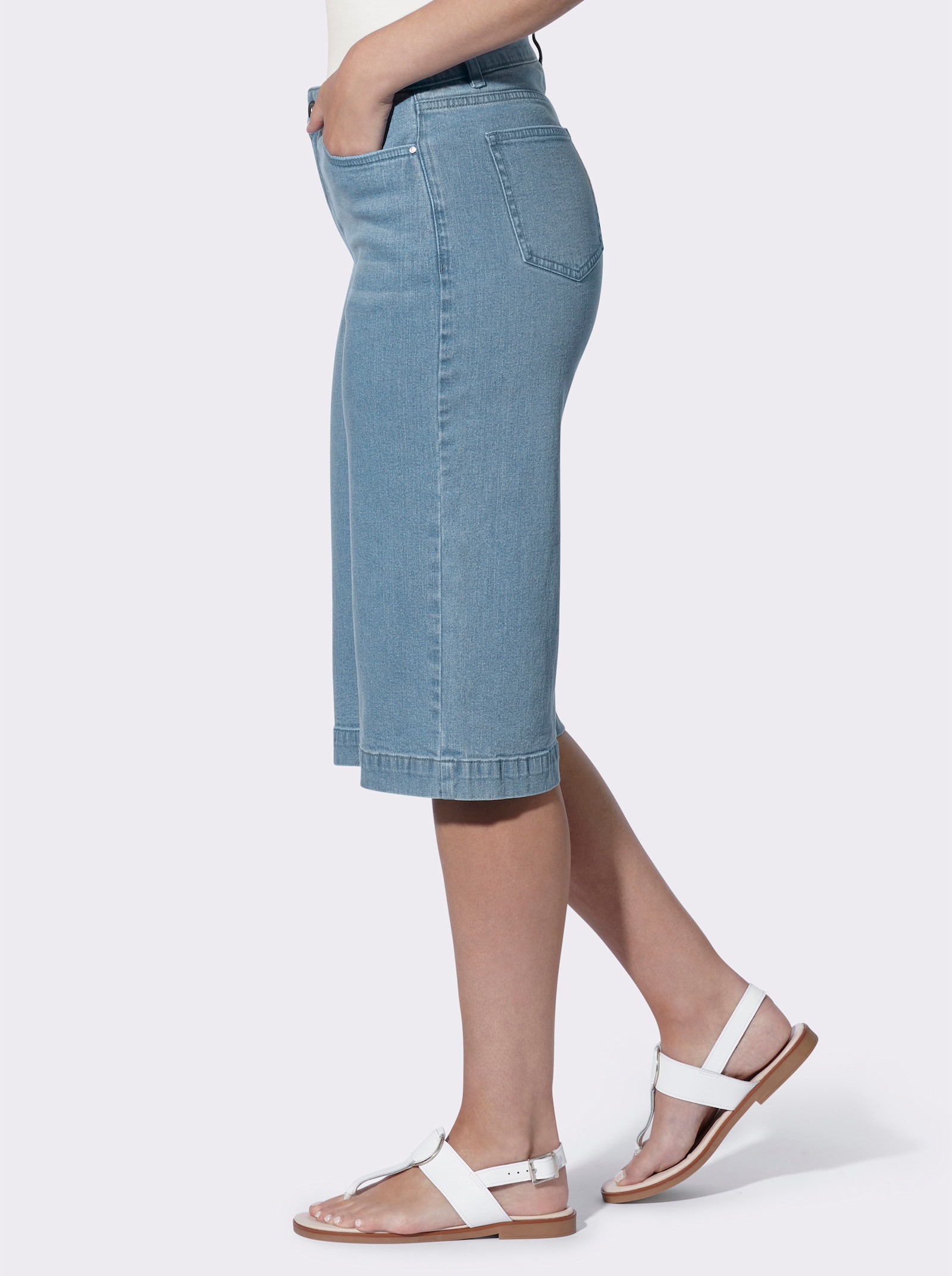 heine Jeansbermudas mit weitem Bein - blue-bleached