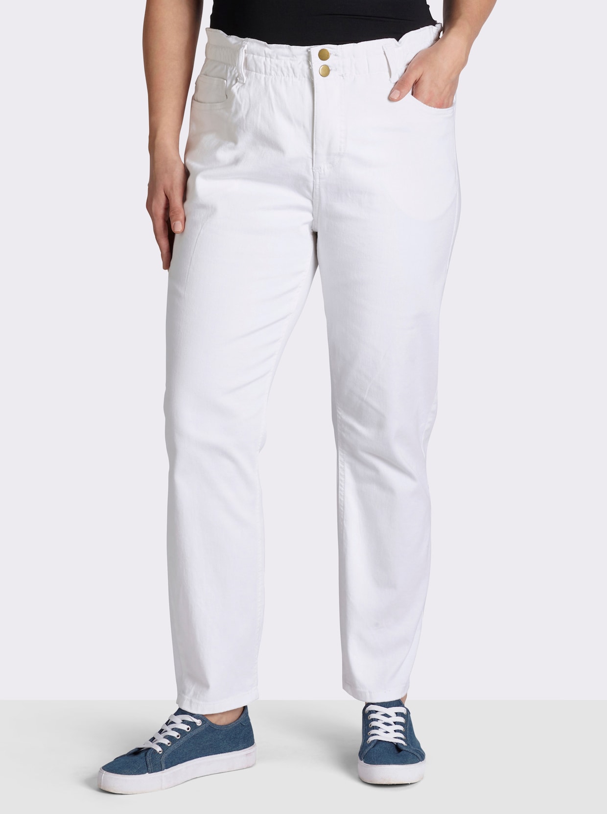 Jeans in paperbag-model - wit