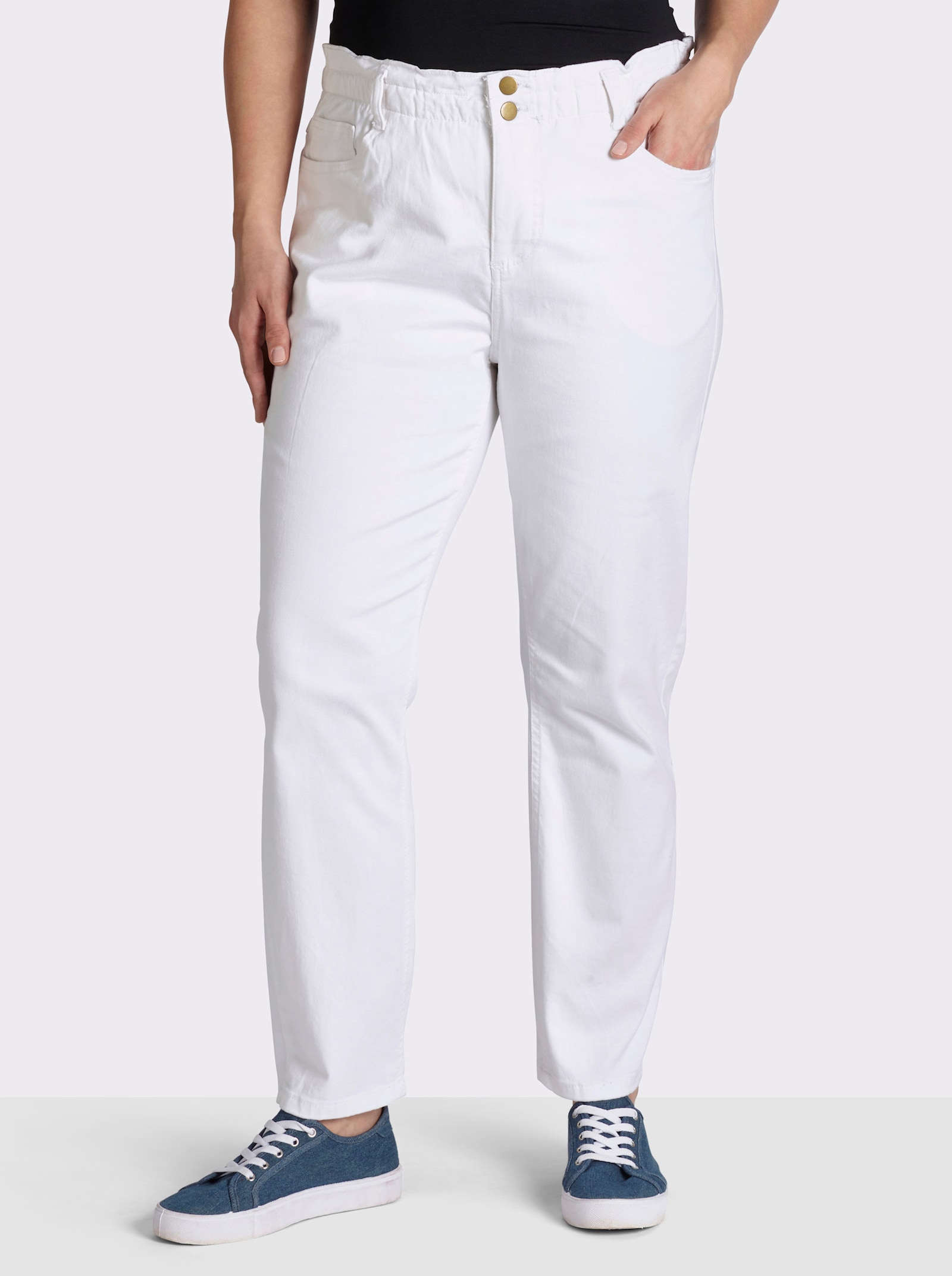 Jeans in paperbag-model - wit