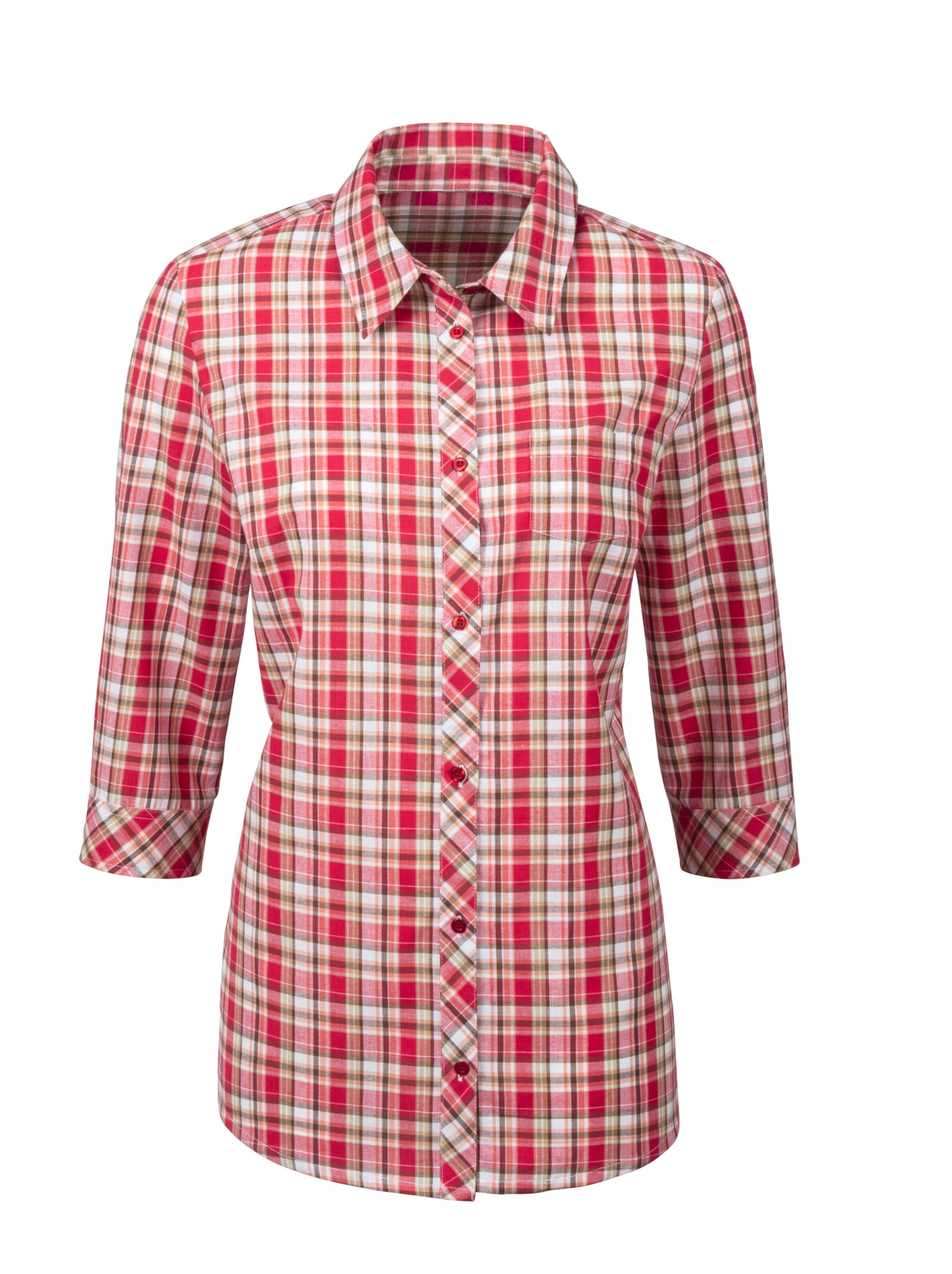 Bluse - koralle-kariert