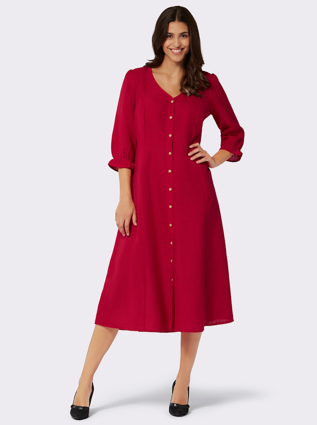 jurk in klederdrachtstijl - rood