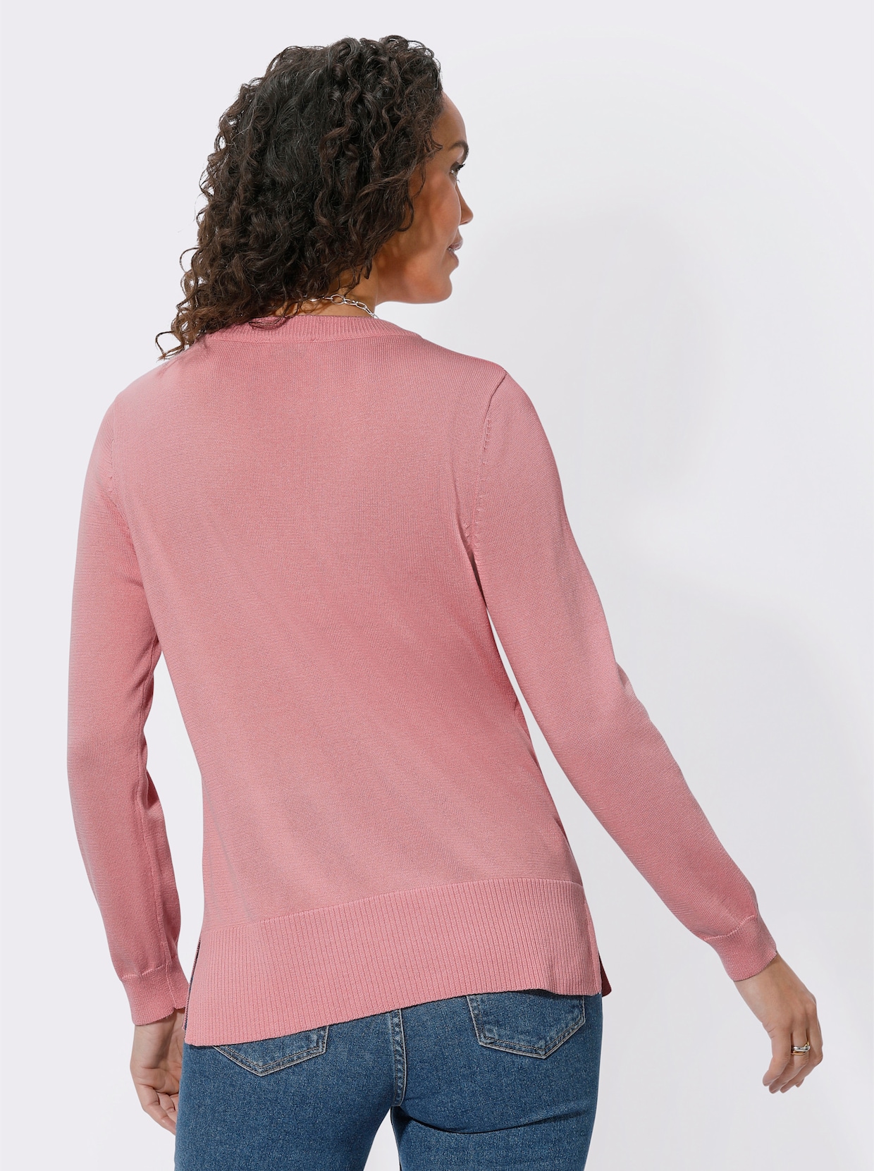 Pullover met ronde hals - rozenkwarts