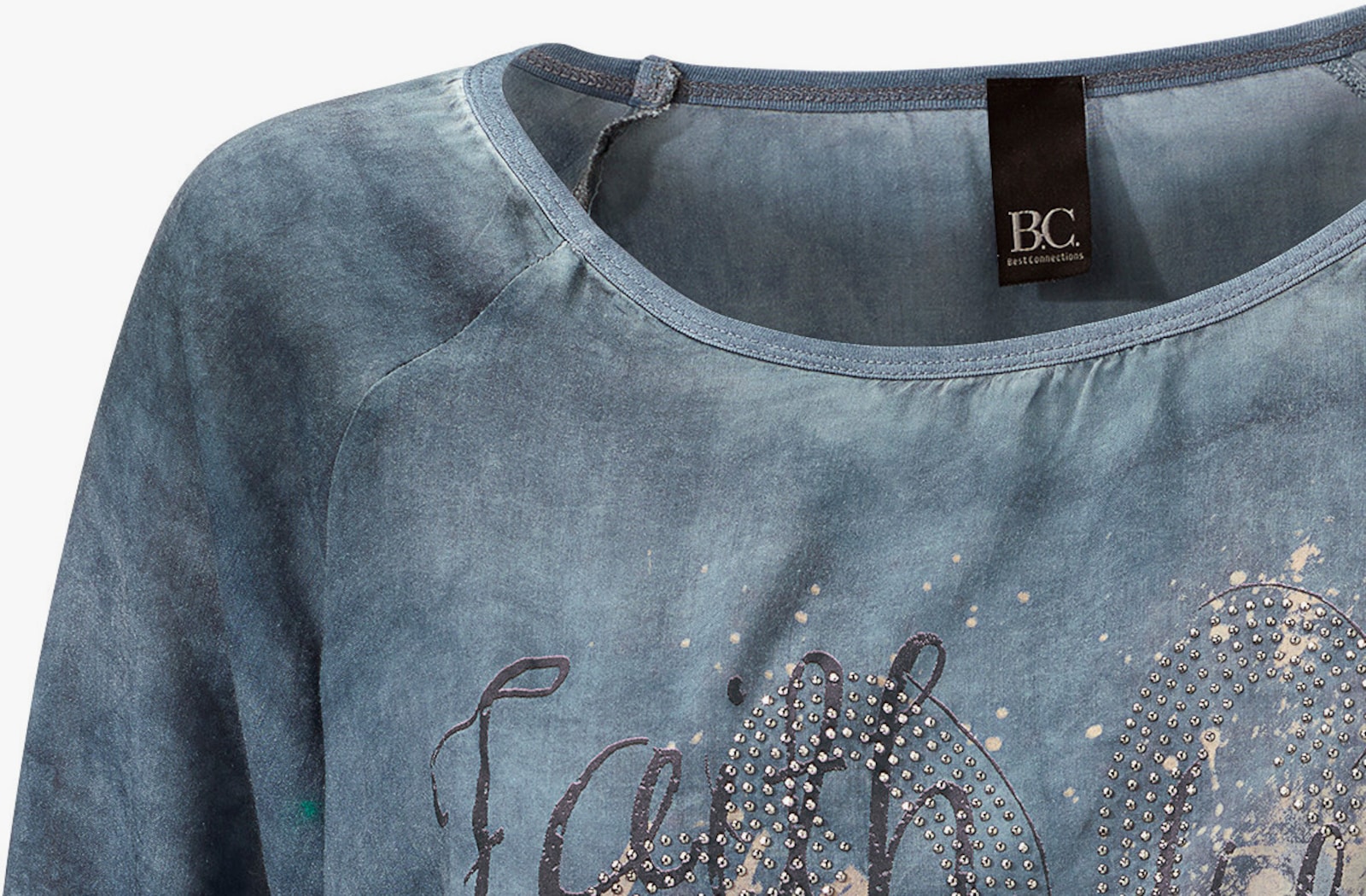 heine Shirtbluse in Oil-dyed-Waschung - jeansblau