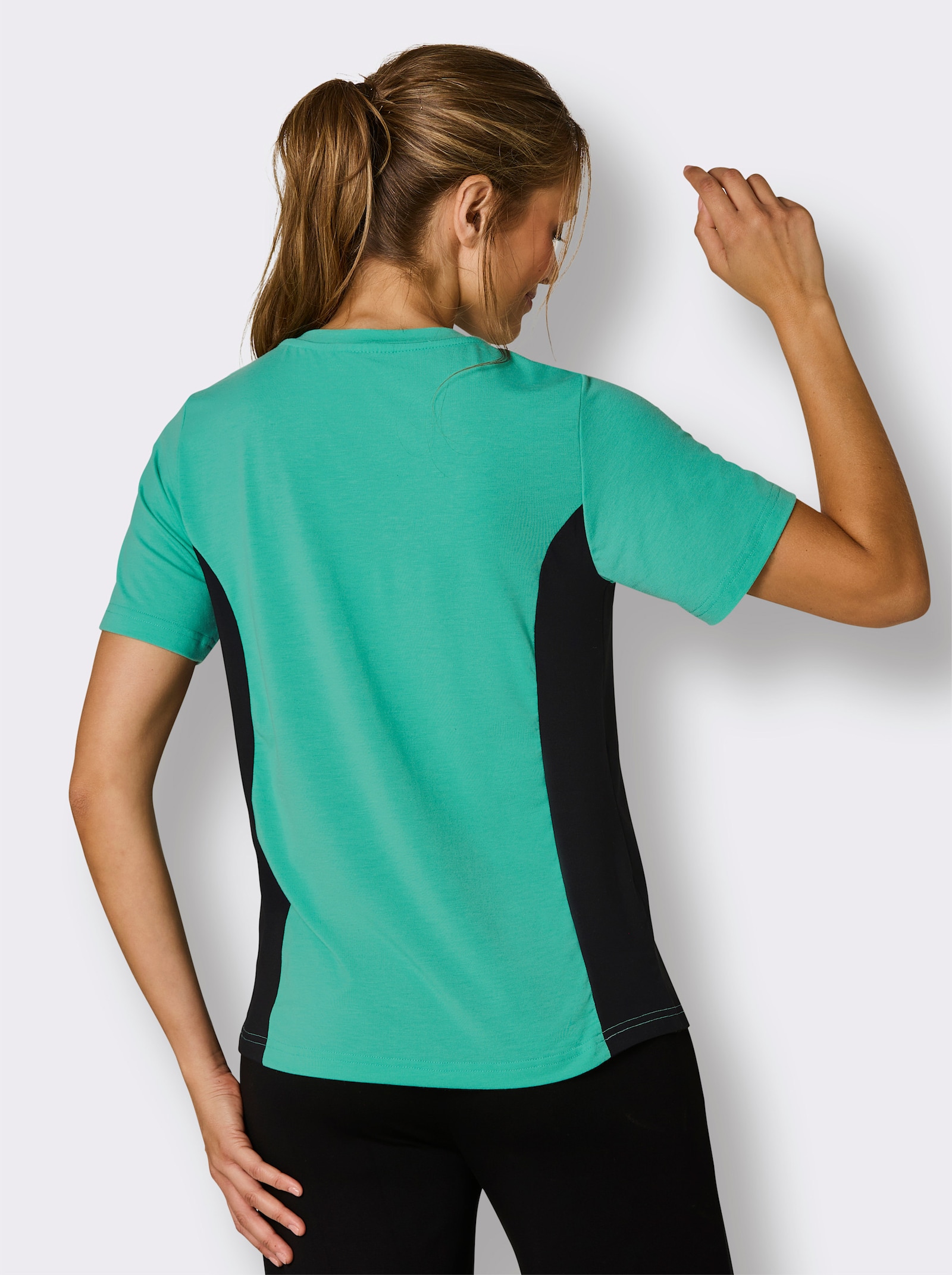 Catamaran Sports Functioneel shirt met contrastinzetten - blauwgroen