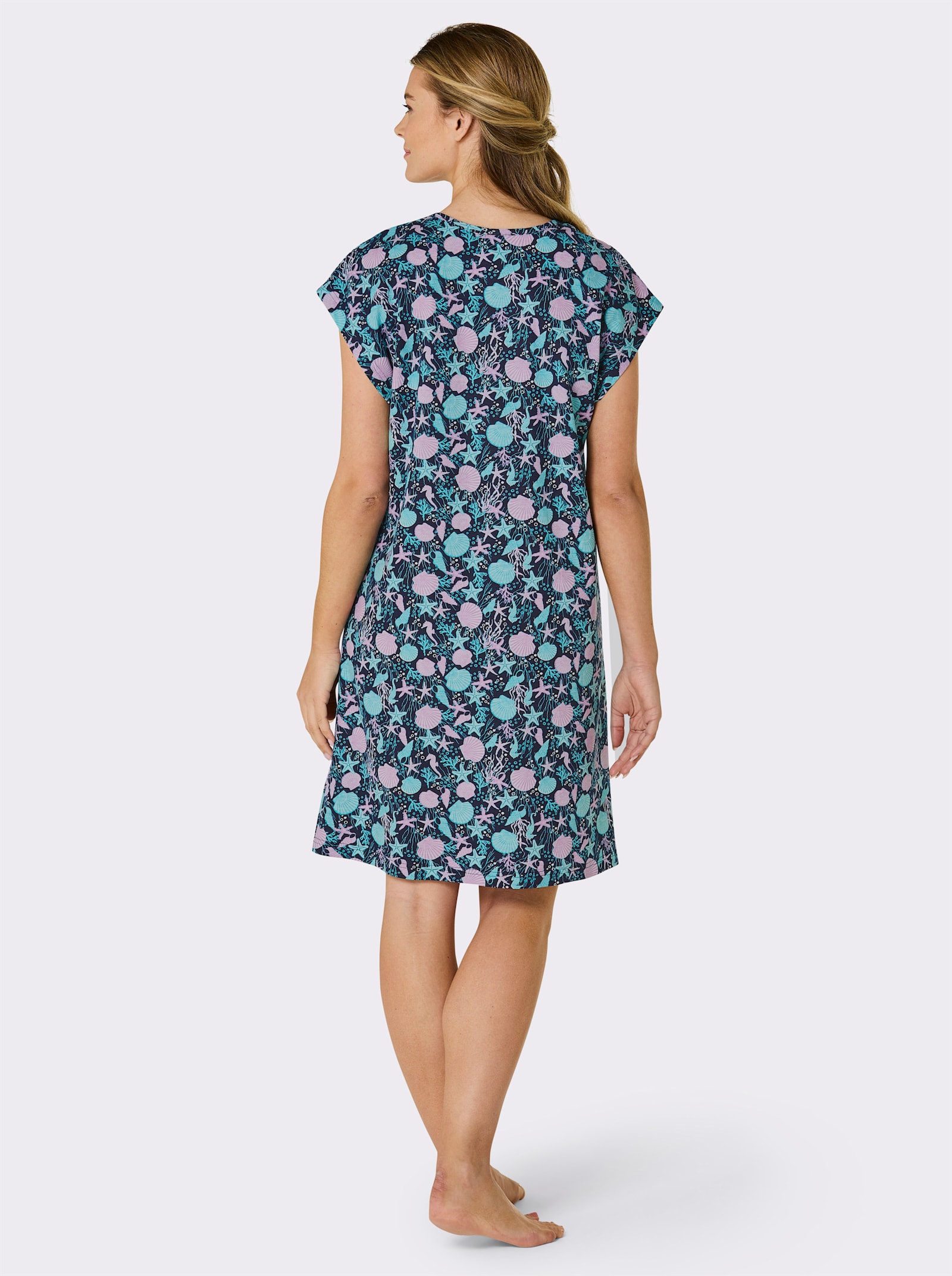 feel good Sommerkleid - marine-bedruckt + weiß-bedruckt