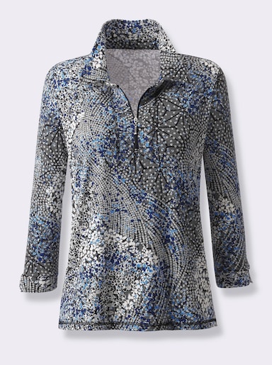 Poloshirt - himmelblau-bedruckt