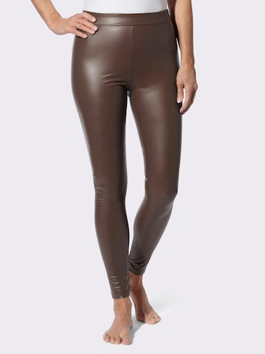 Leggings aus Leder-Imitat - schoko