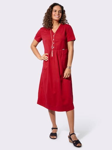 Jeanskleid aus luftiger Baumwolle - erdbeere