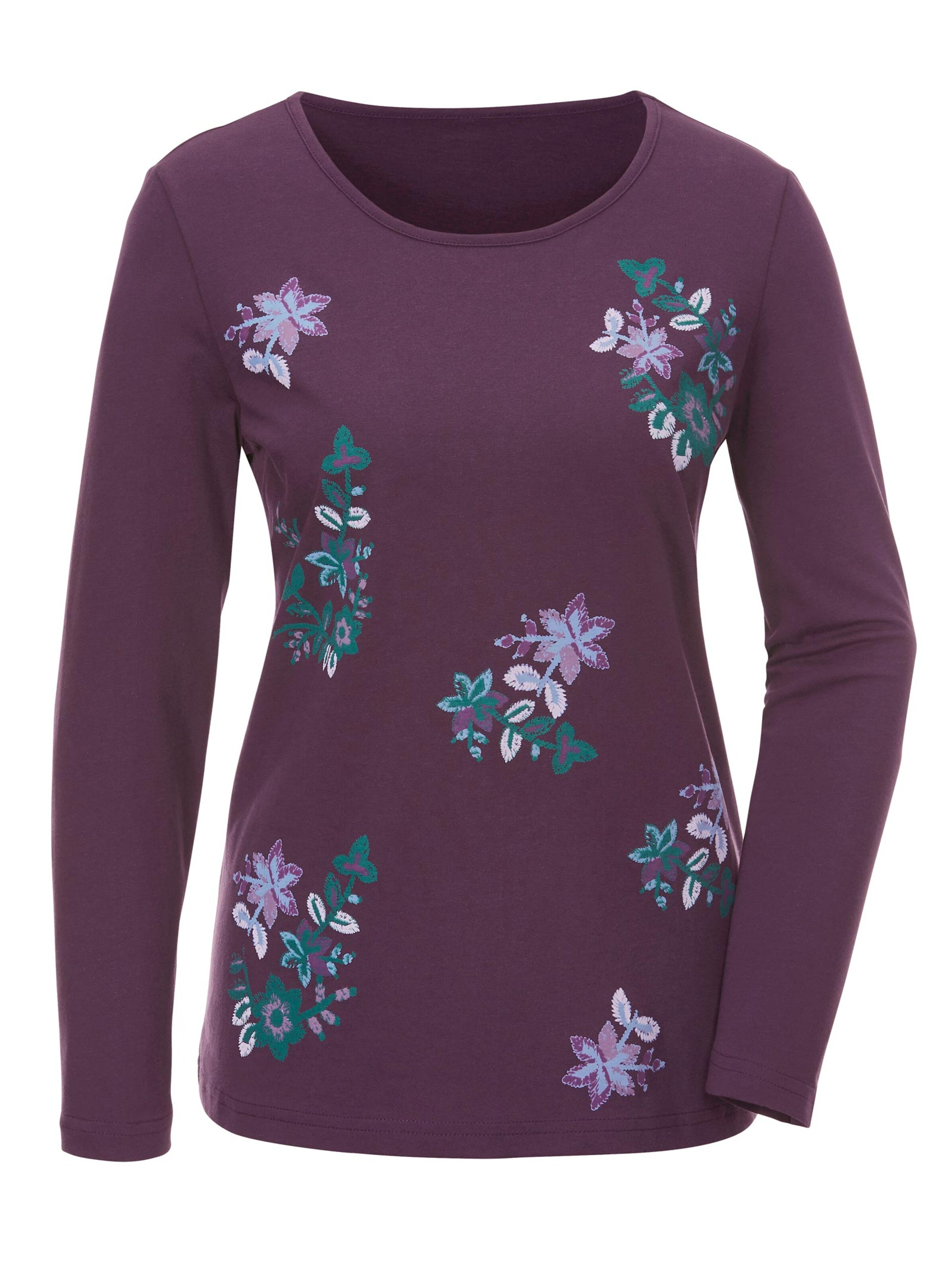 Shirt - aubergine-bedruckt