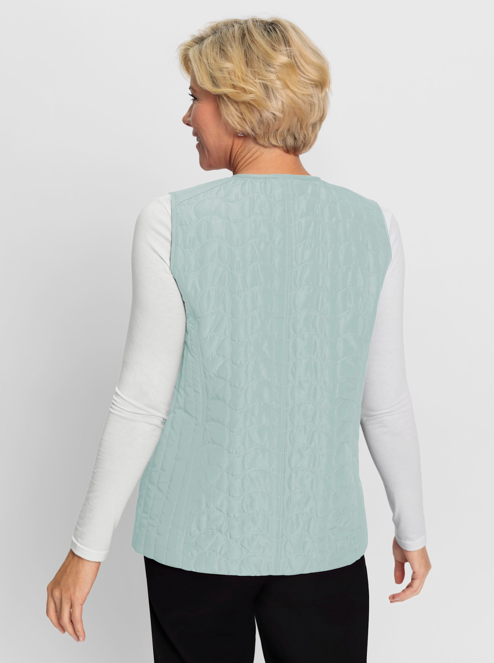 Steppweste in Microfaser-Qualität - kalkmint