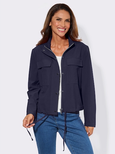 Blouson-Blazer mit verdecktem Reißverschluss - marine