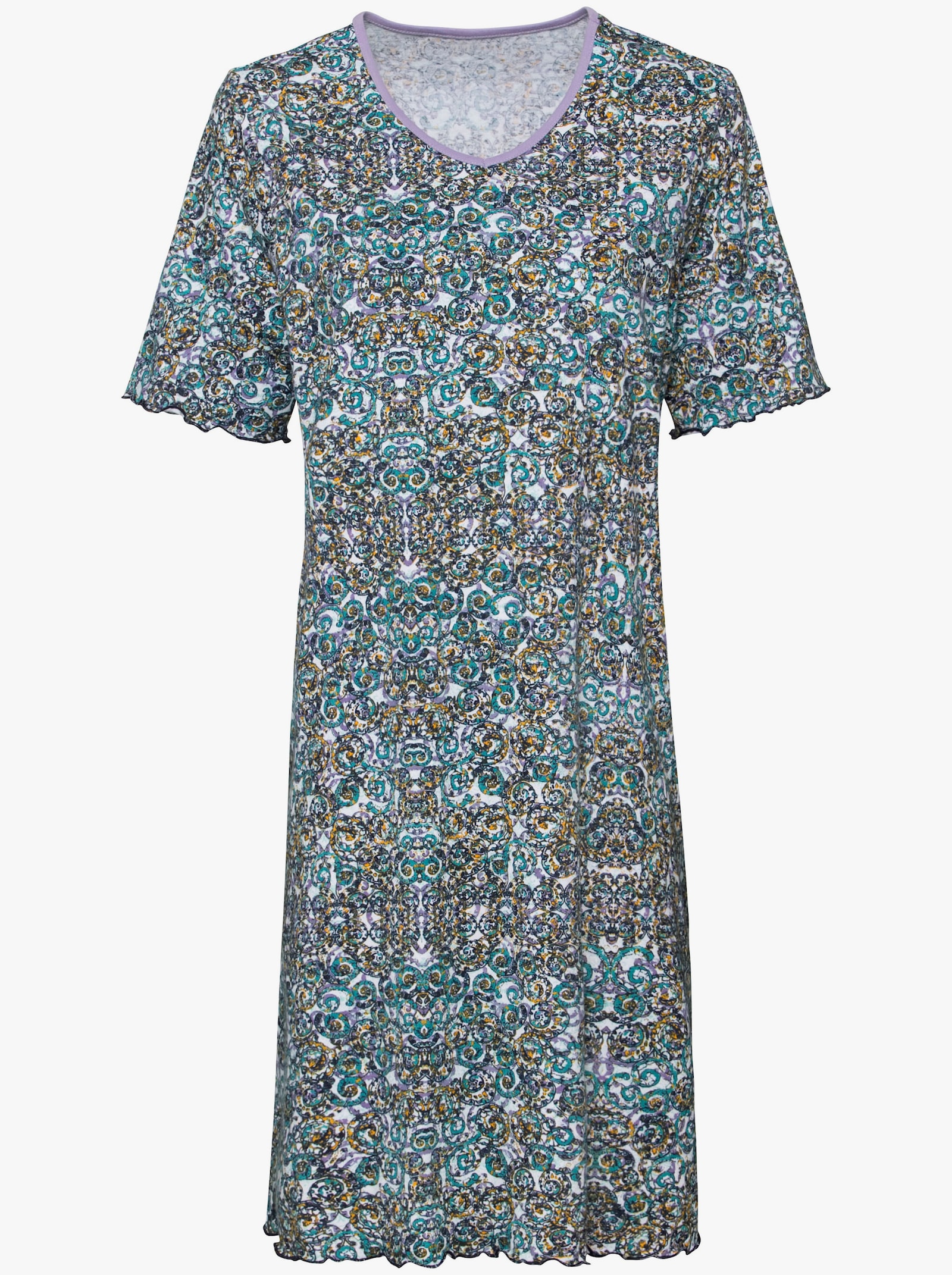 Nattlinne med mönster - blå, tryckt