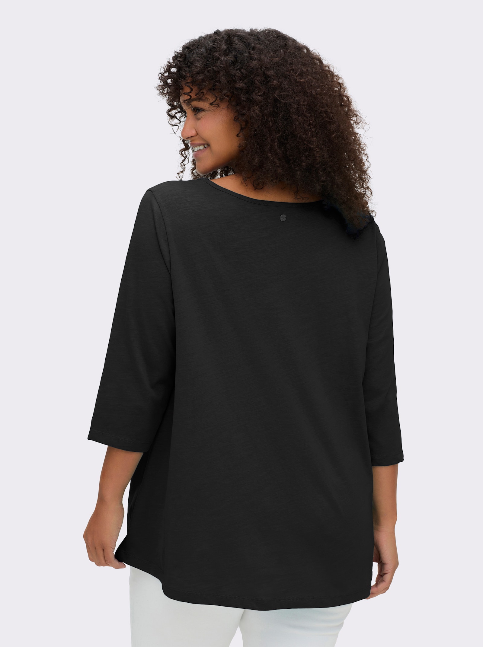 sheego 3/4-Arm-Shirt - schwarz