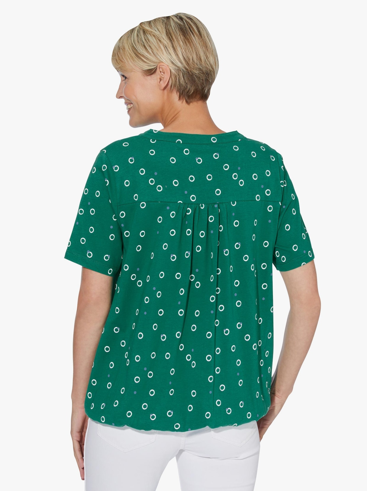 T-shirt - groen/wit bedrukt