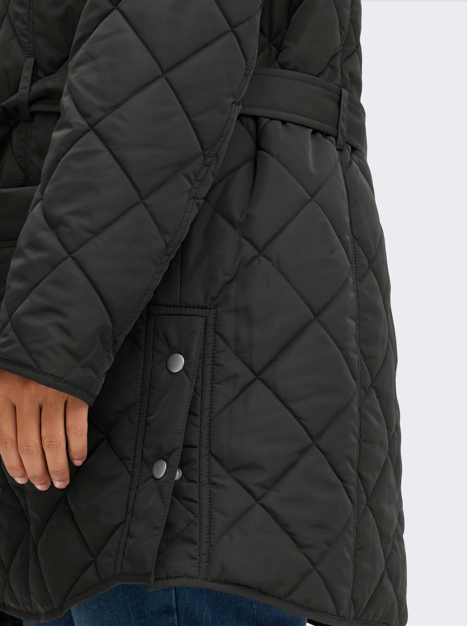 sheego Wendejacke mit Bindegürtel - graphit