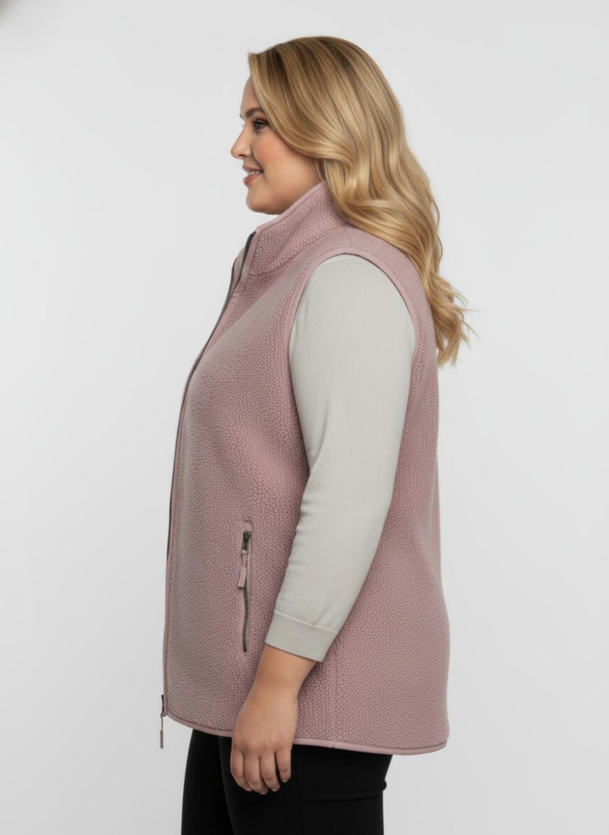 Fleeceweste mit Antipilling-Ausrüstung - mauve