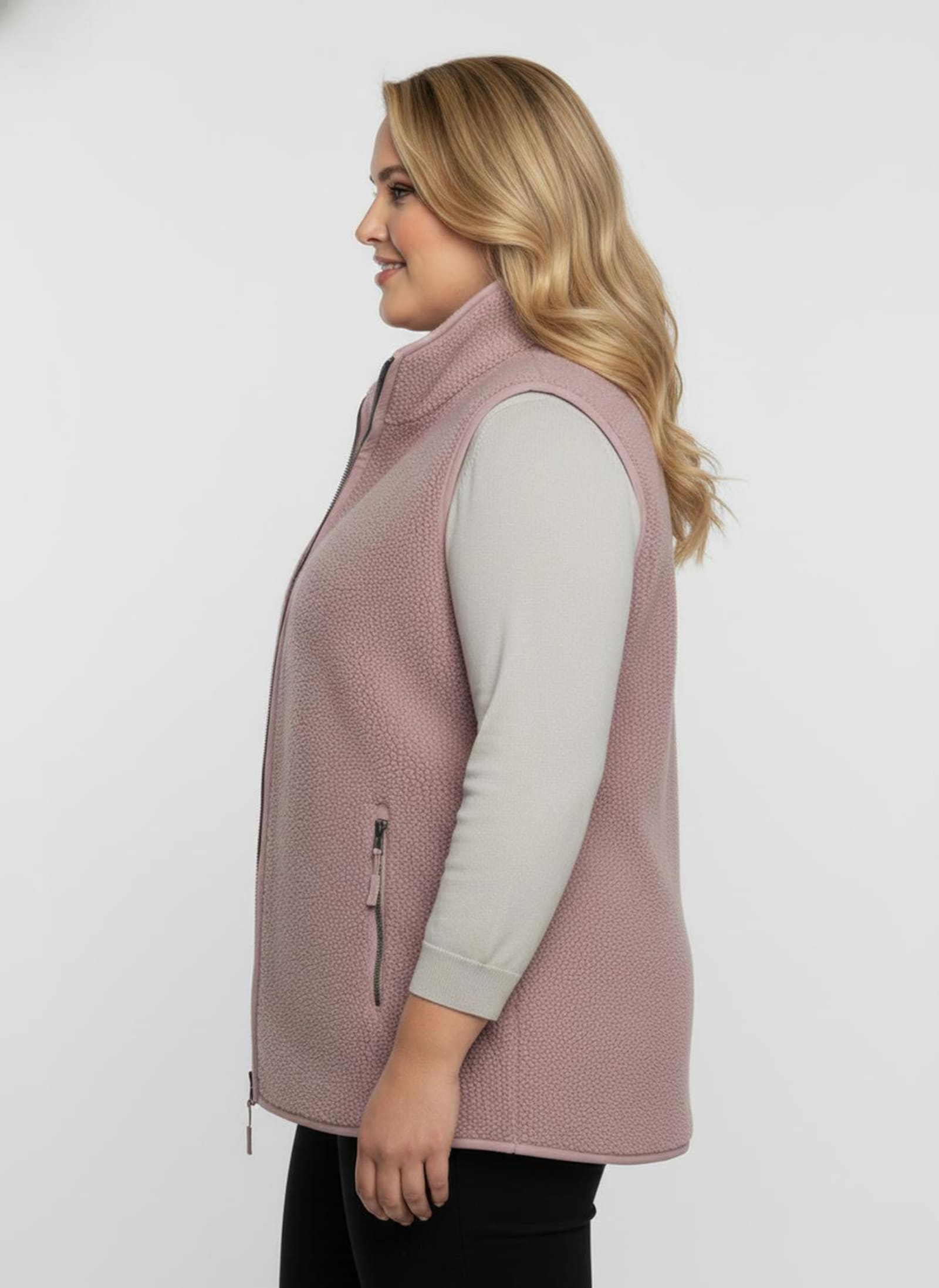 Fleeceweste mit Antipilling-Ausrüstung - mauve