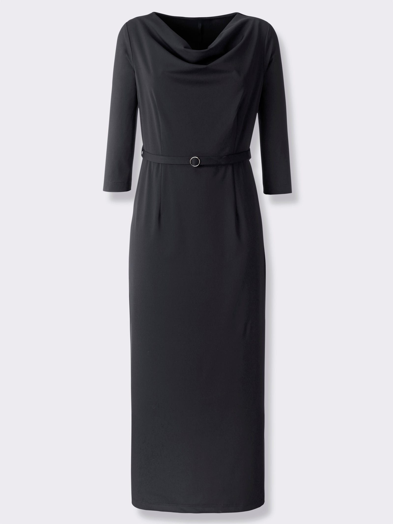 heine Jerseykleid mit Gehschlitz hinten - schwarz