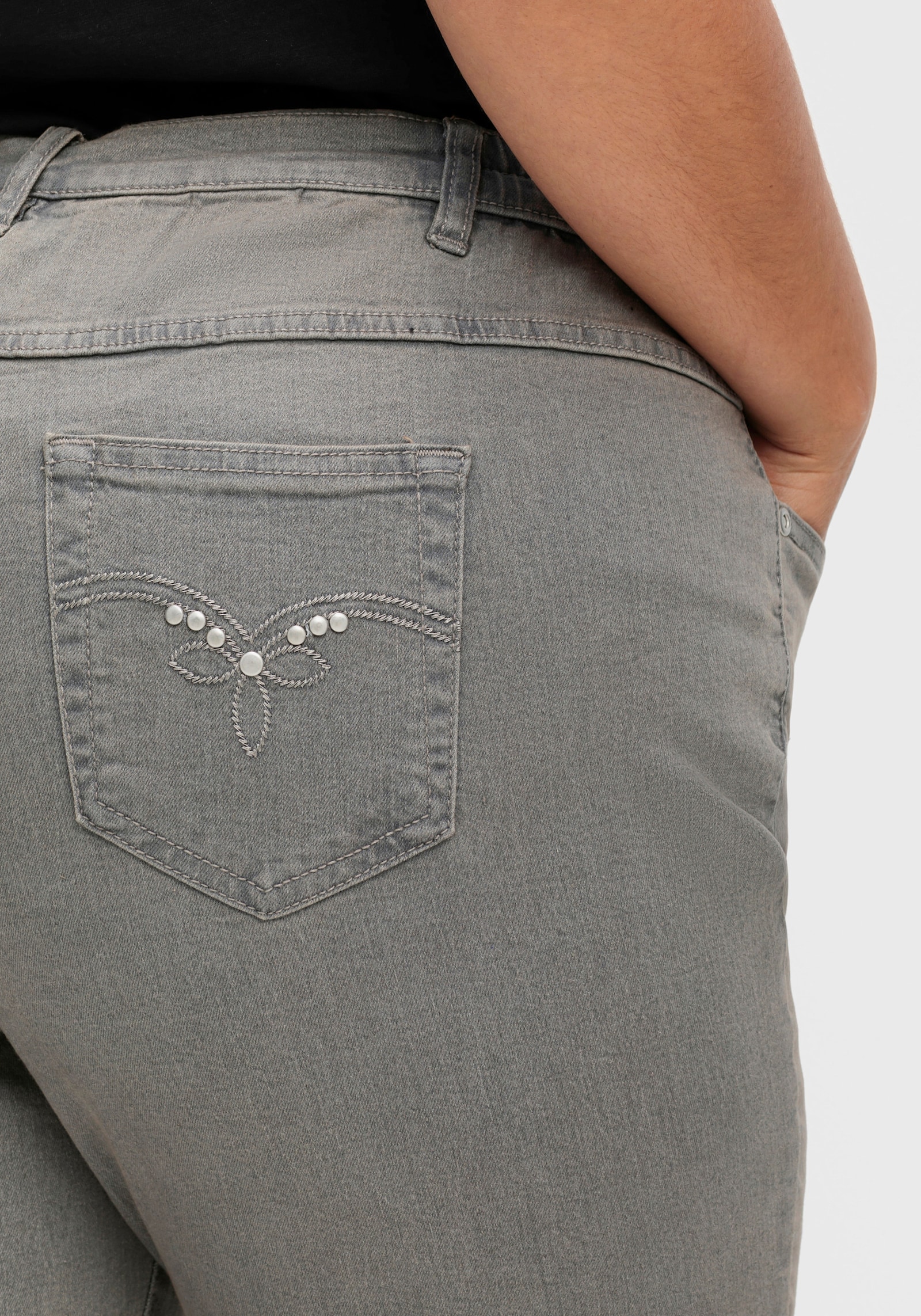 5-Pocket-Jeans mit Stickerei-Motiv - grey-denim