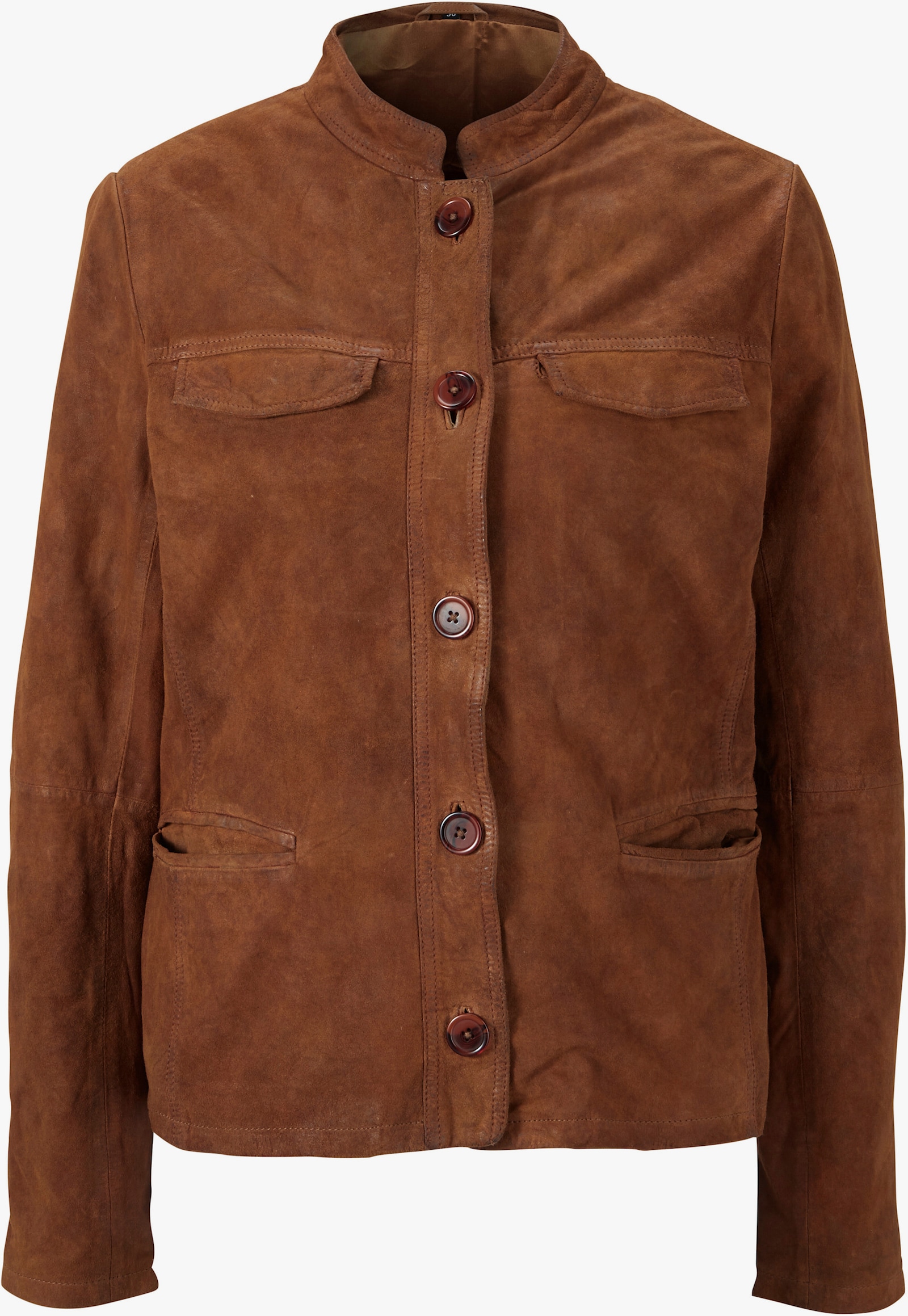 heine Lederjacke aus hochwertigem Veloursleder - cognac