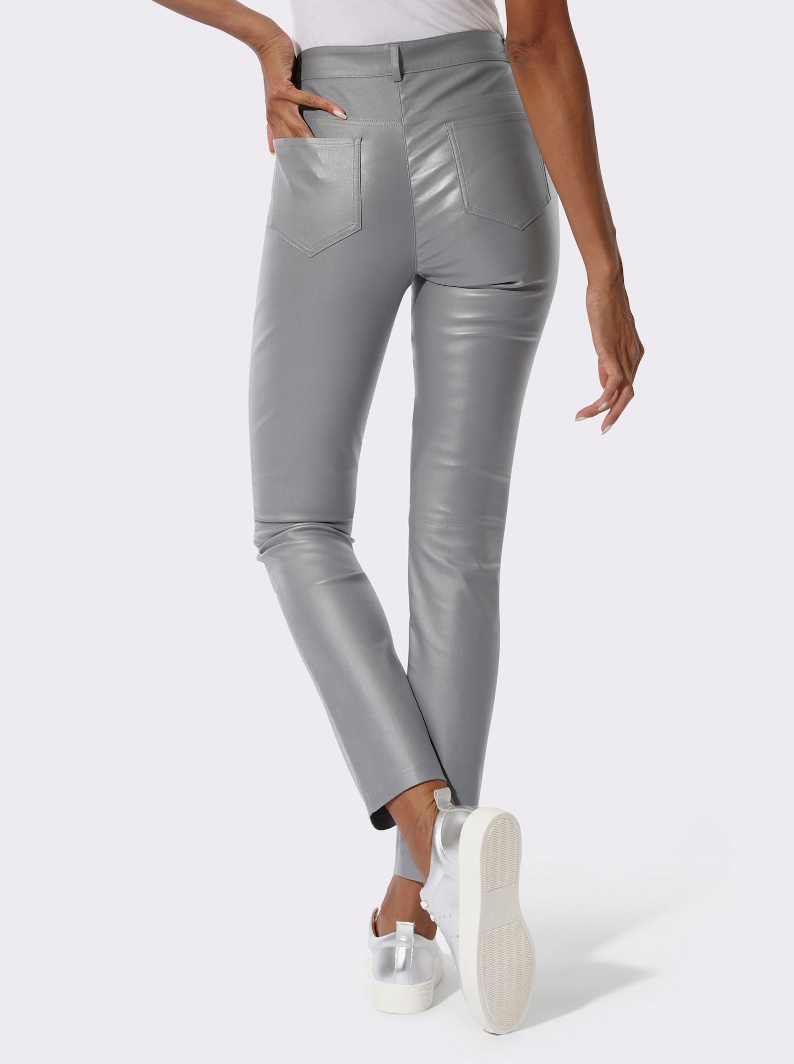 5-Pocket-Hose mit Beschichtung - steingrau