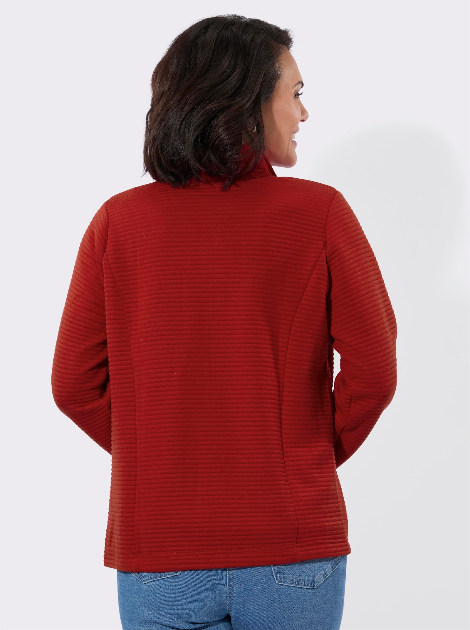 Shirtjasje van modieus jersey-jacquard - rood