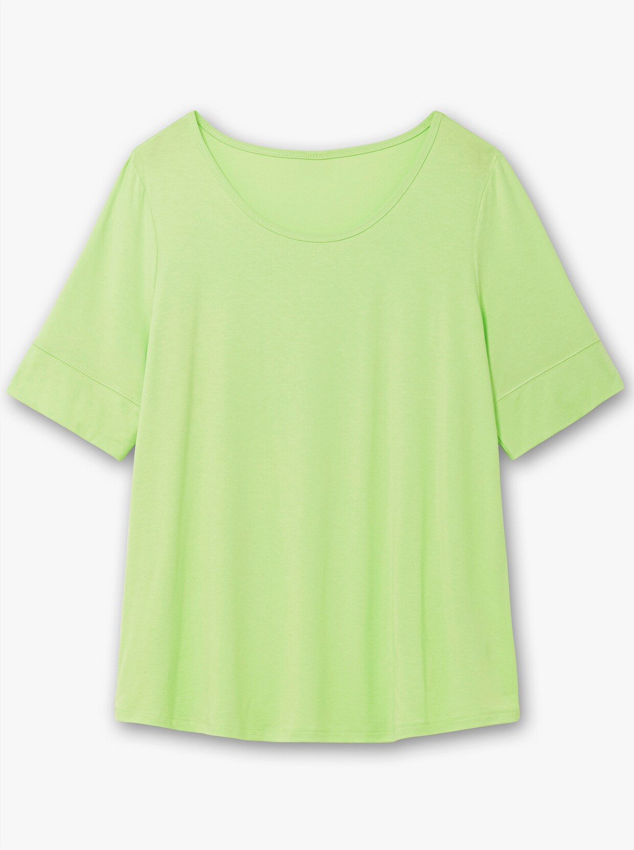 T-Shirt mit zweilagigem Ärmelbündchen - kiwi