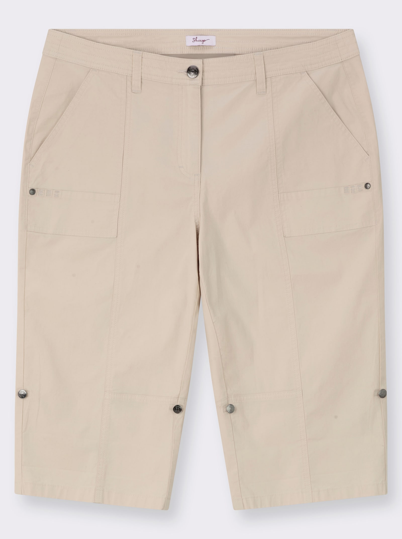sheego Bermudas mit Krempelfunktion - sand